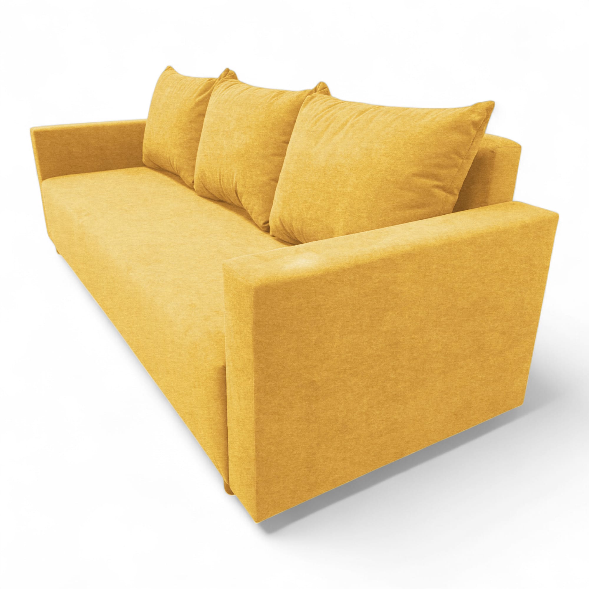 Classic sofa bed with linen box Yellow — photo 11