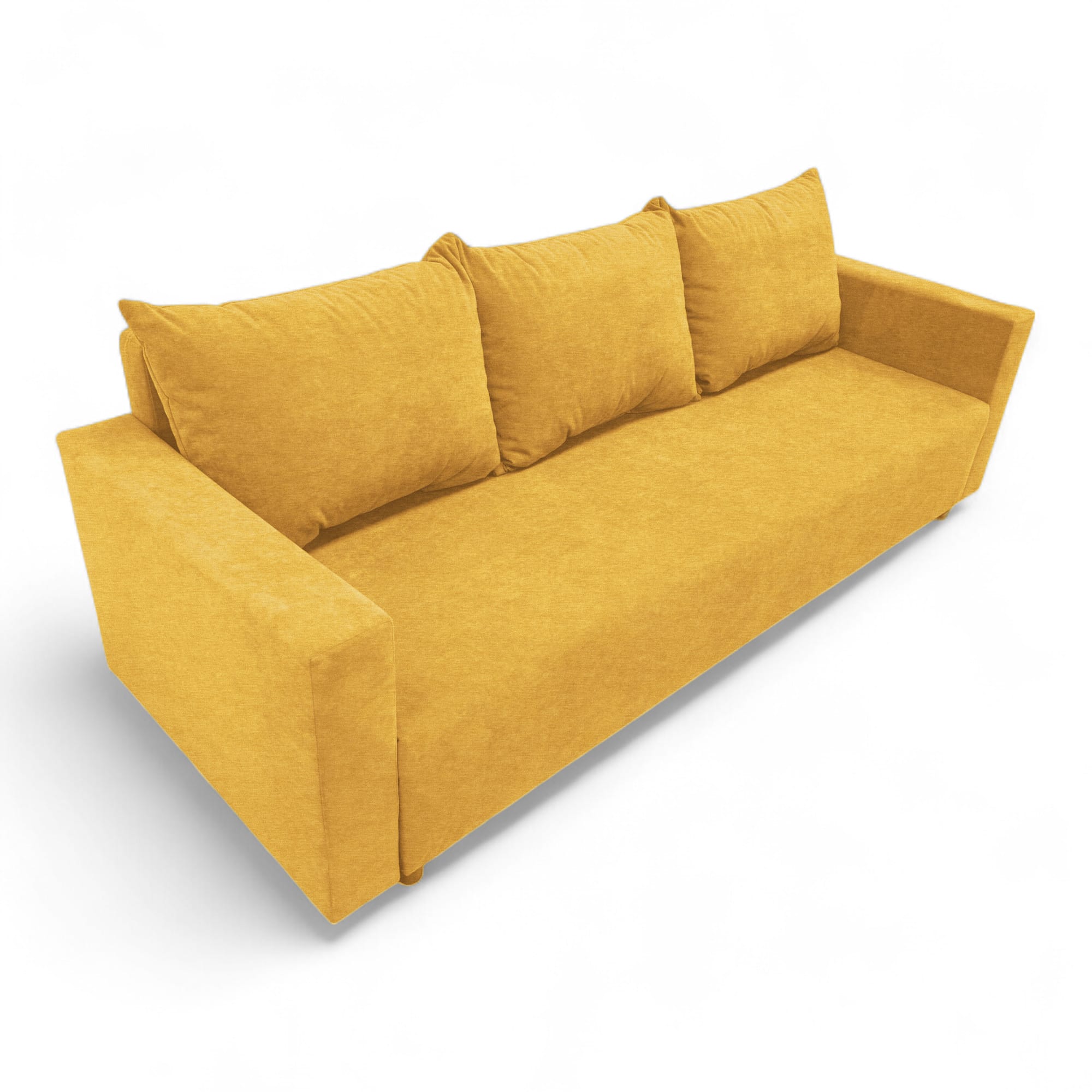 Classic sofa bed with linen box Yellow — photo 12