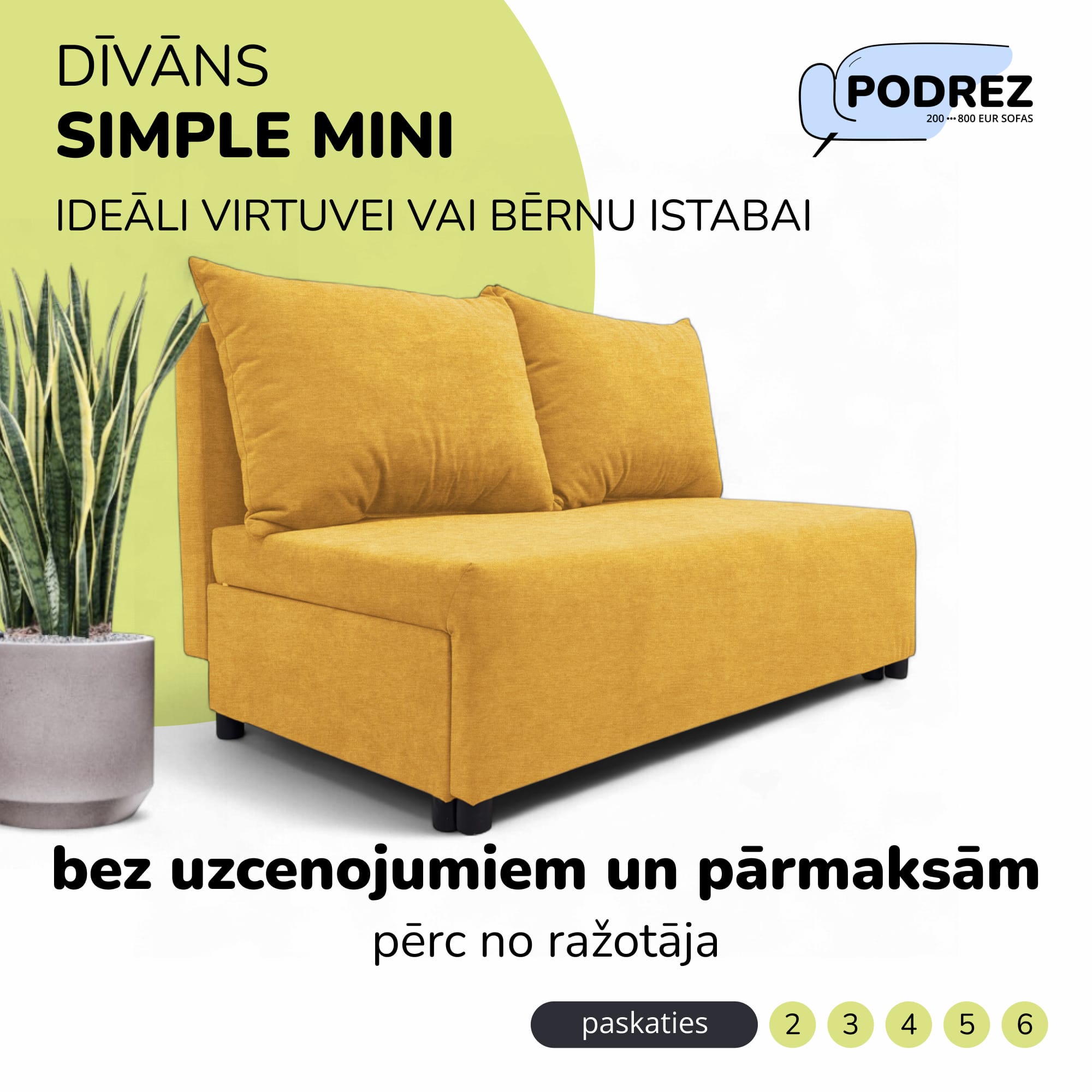Divvietīgs izvelkamais dīvāns ar veļas kasti Dzeltena - 1