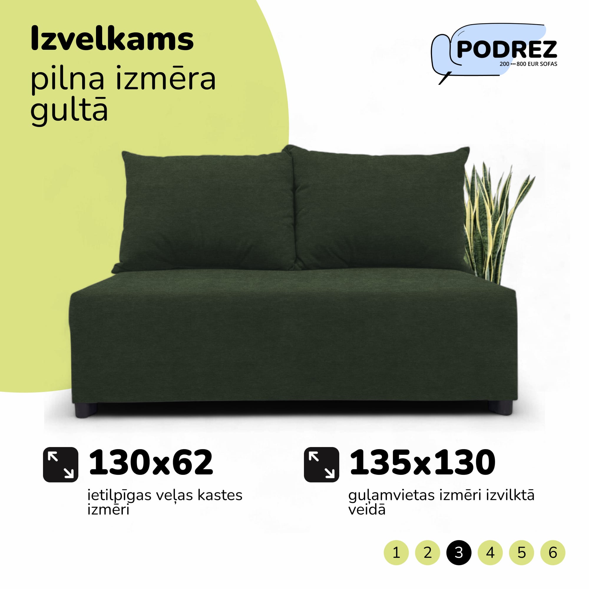 Two-seater sofa bed with storage box Turquoise green - 3