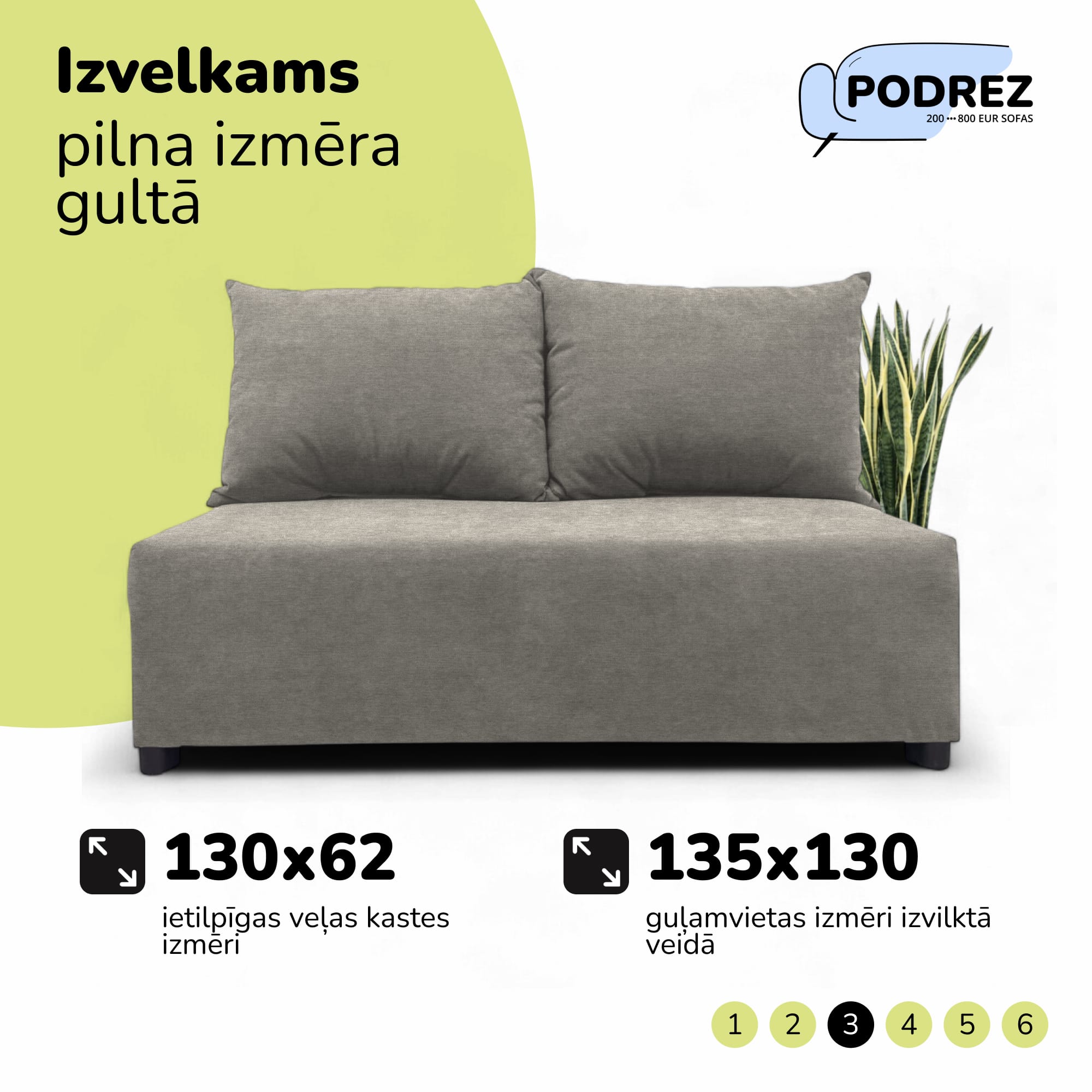 Divvietīgs izvelkamais dīvāns ar veļas kasti Gaiši pelēka - 3