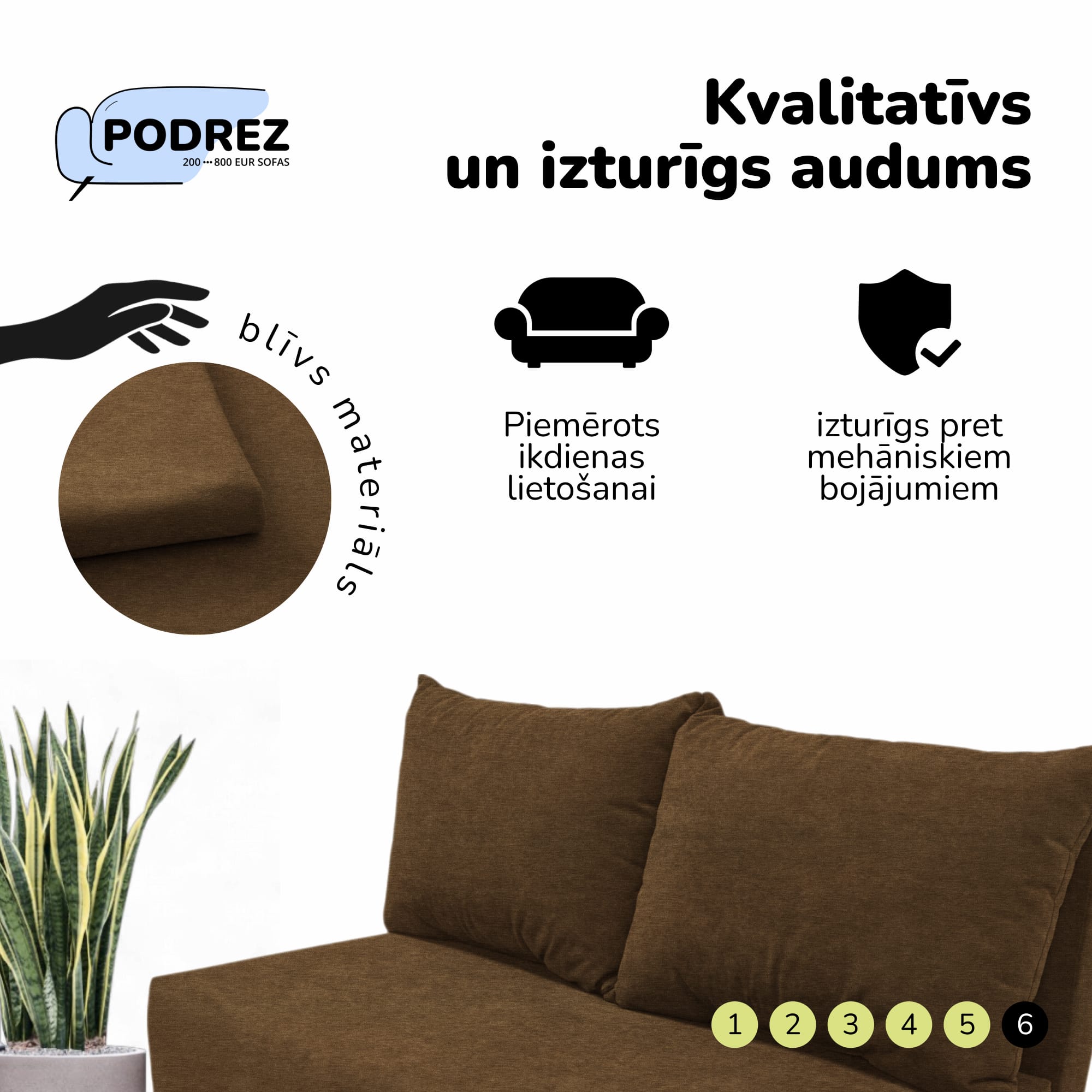 Two-seater sofa bed with storage box Brown — photo 6
