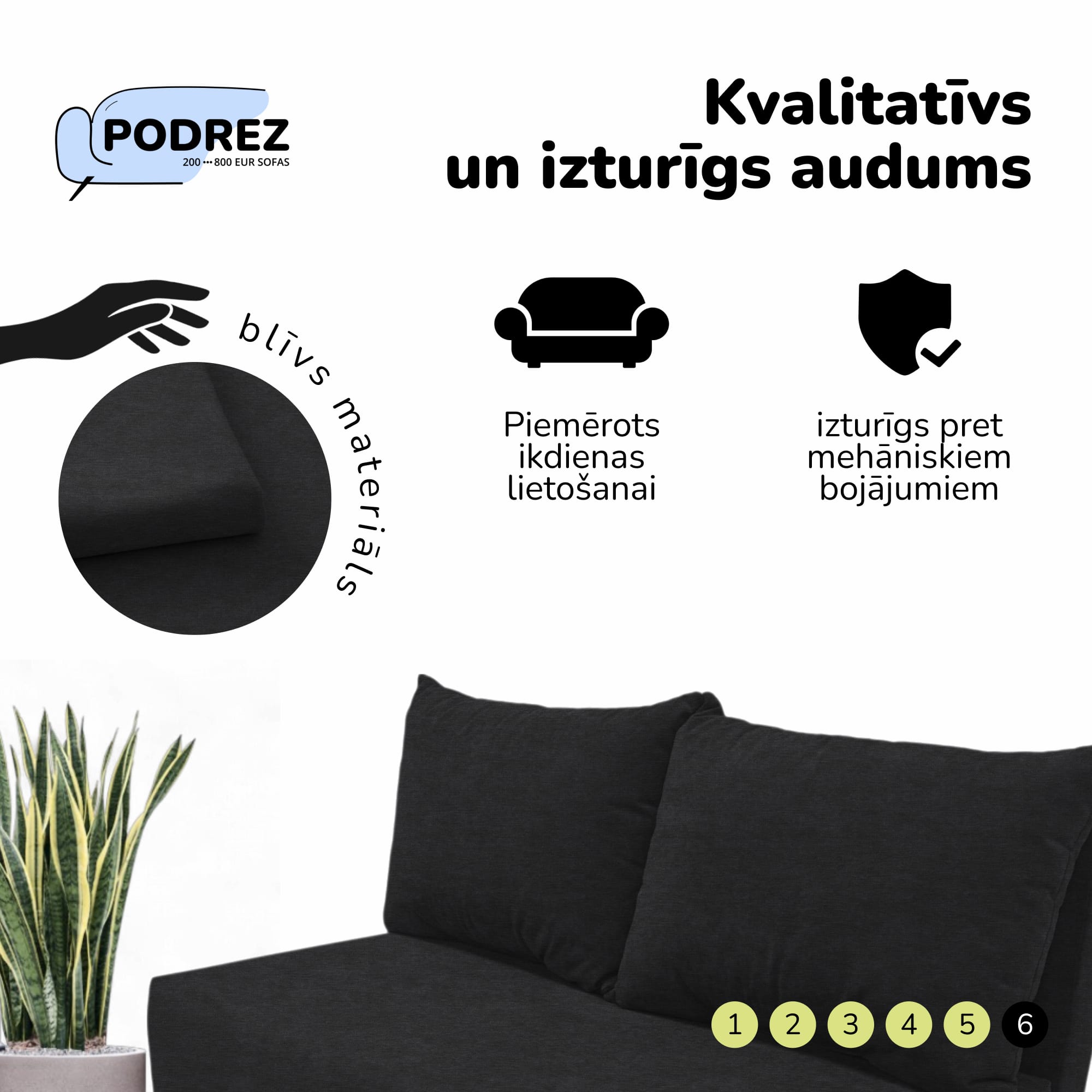 Two-seater sofa bed with storage box Graphite — photo 6
