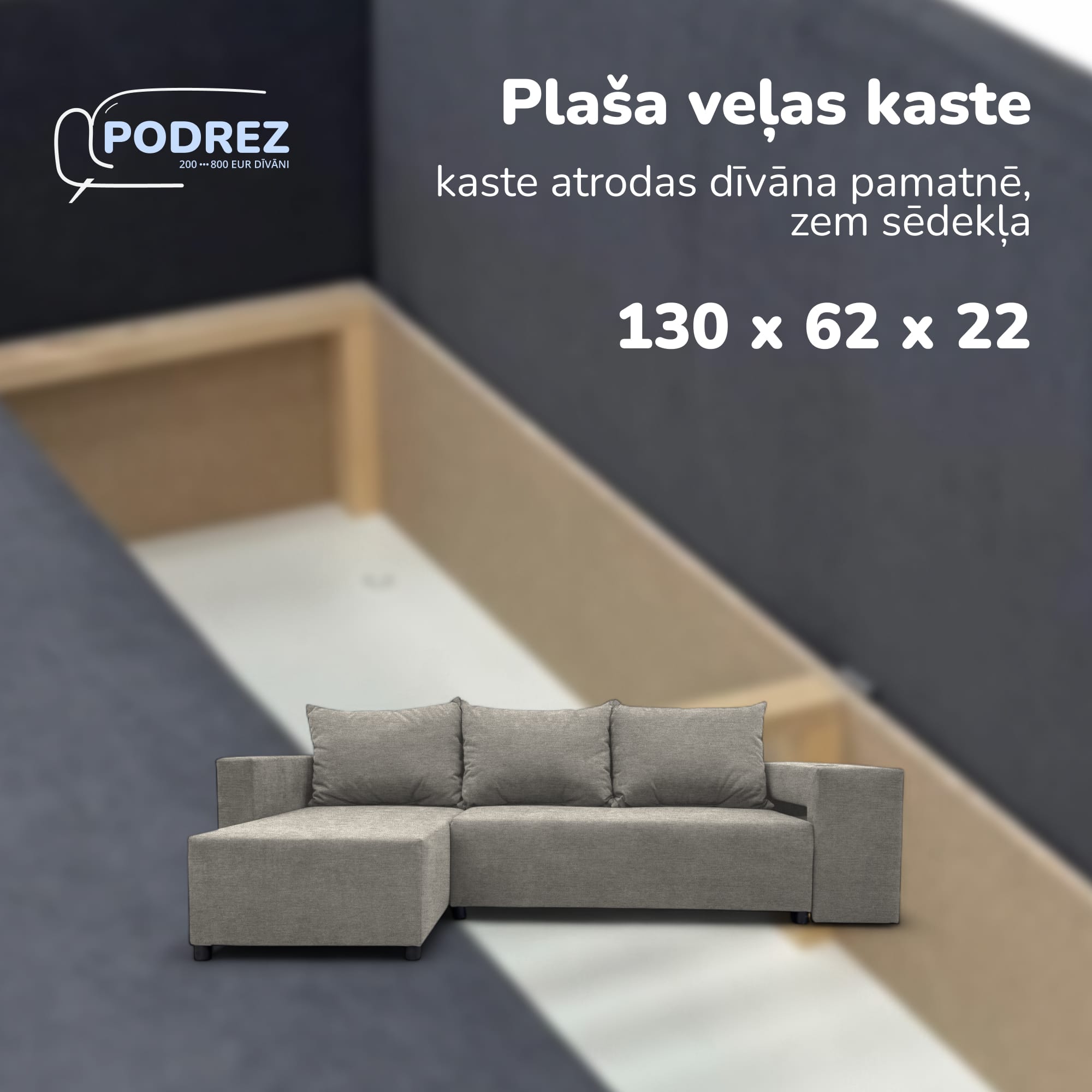 Corner sofa bed bed with table and poufs Light gray — photo 5