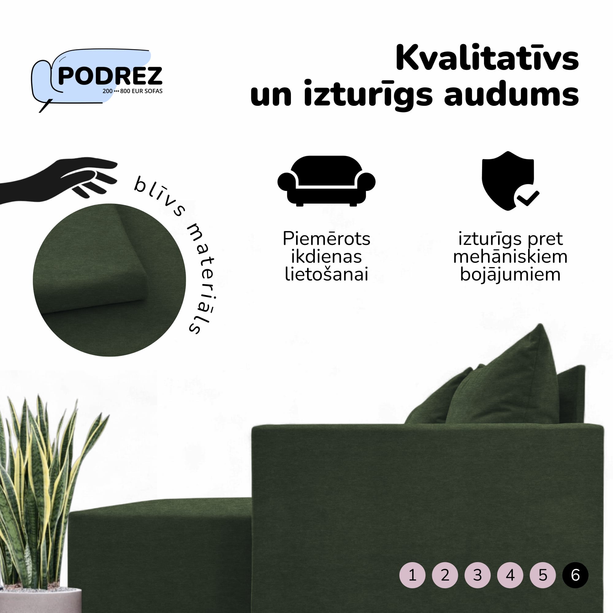 Stūra izvelkamais dīvāns ar galdiņu un pufiem Tirkīza zaļa — foto 7