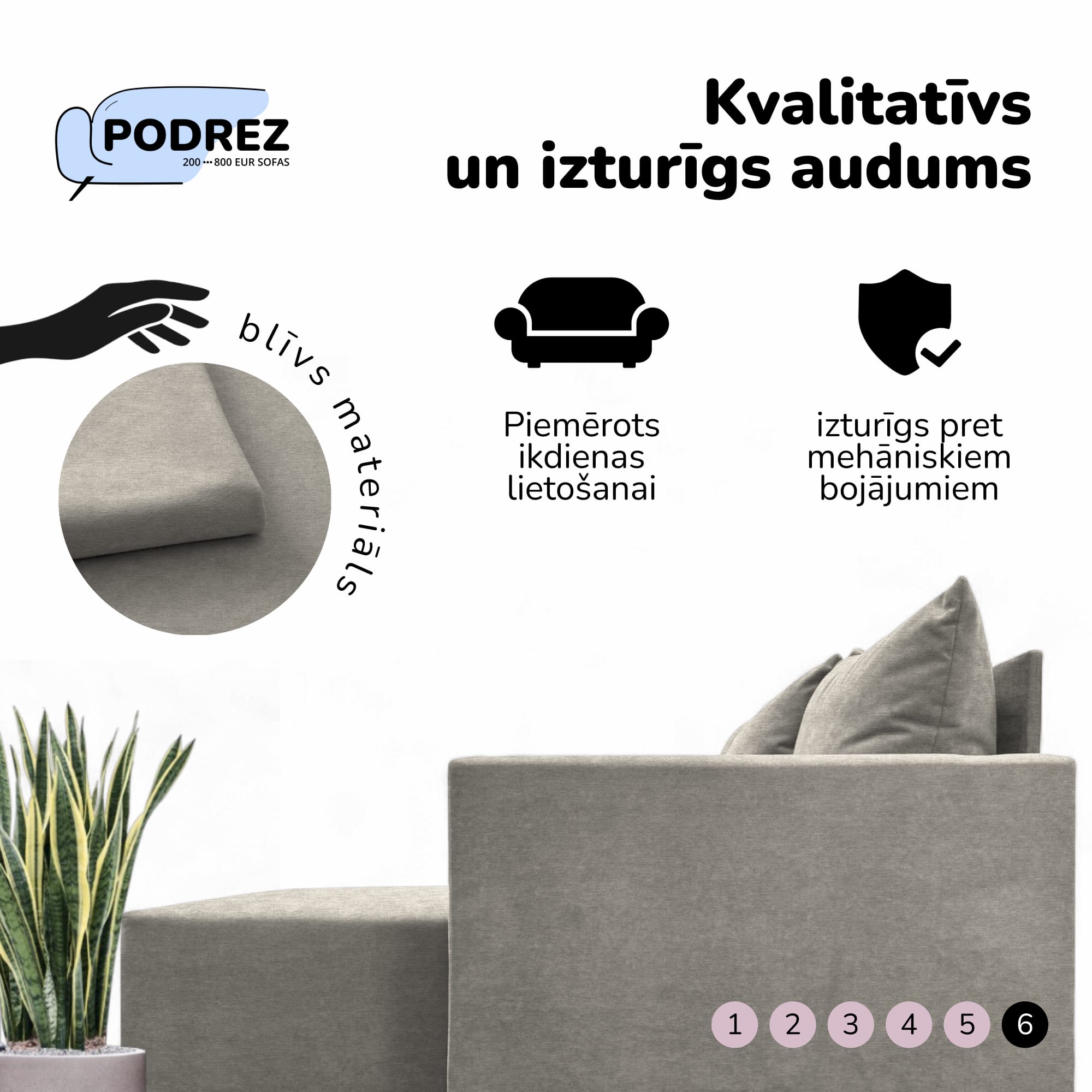 Corner sofa bed bed with table and poufs Light gray — photo 7