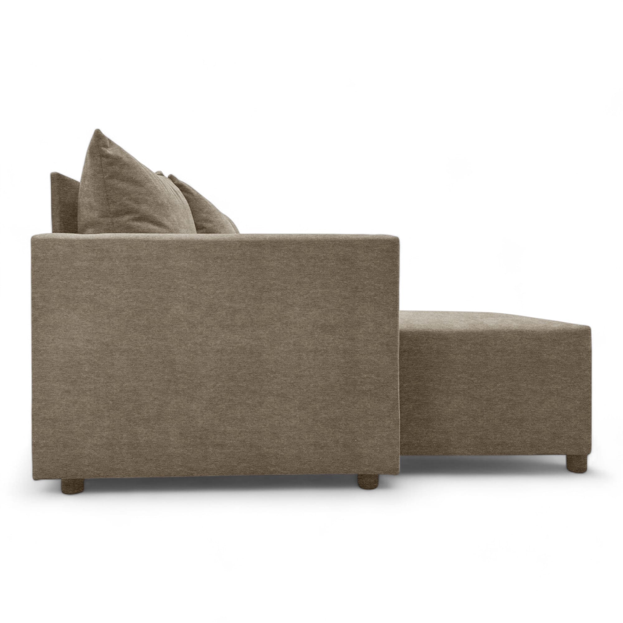 Corner sofa bed bed with table and poufs Beige — photo 20