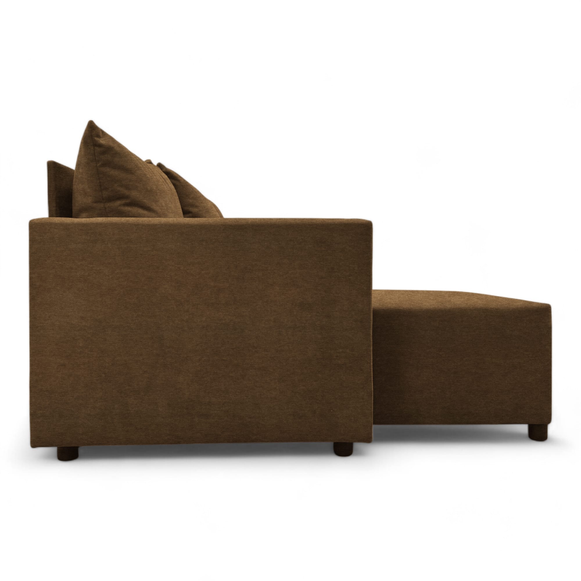 Corner sofa bed bed with table and poufs Brown — photo 20