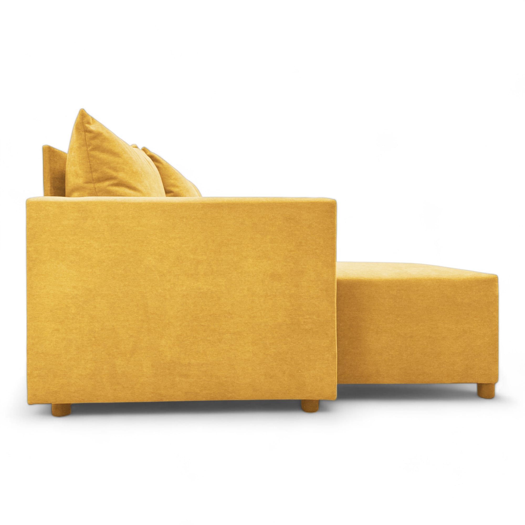 Corner sofa bed bed with table and poufs Yellow — photo 20