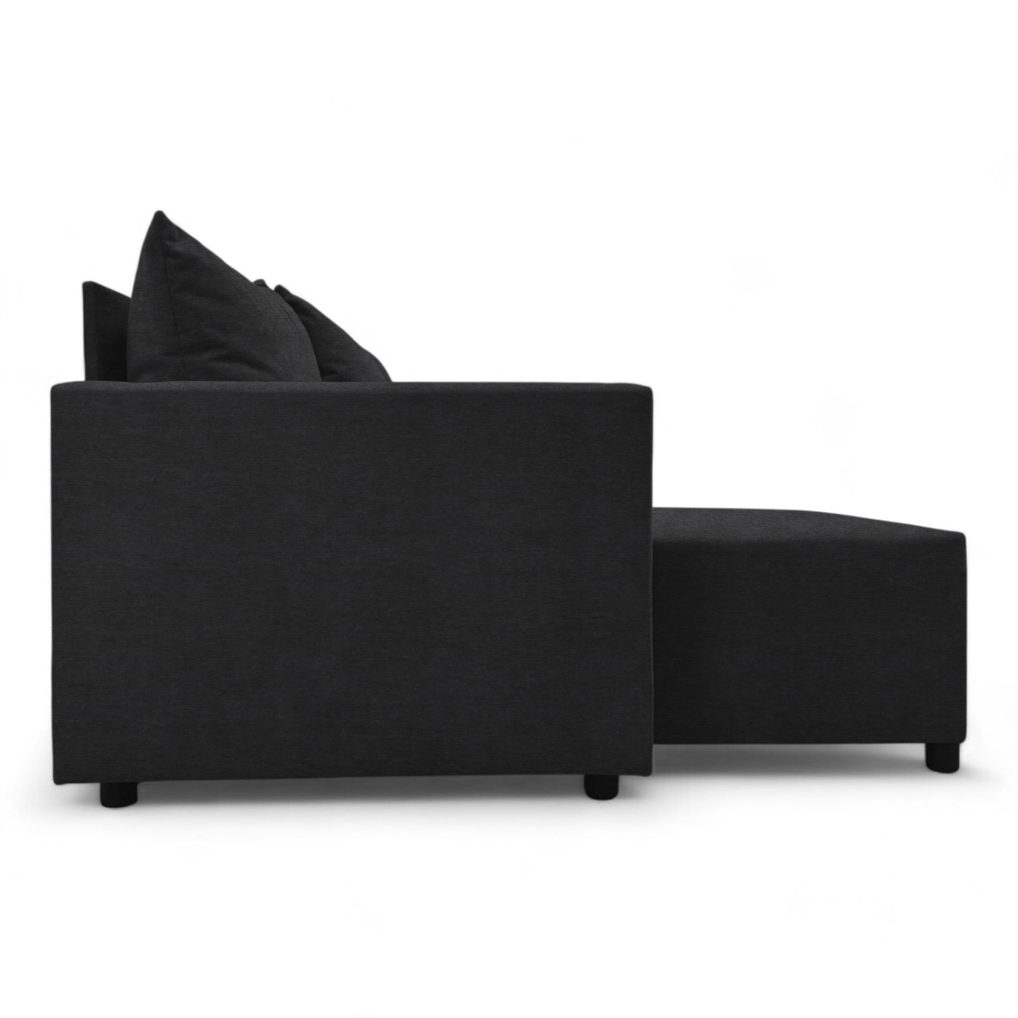 Corner sofa bed bed with table and poufs Graphite — photo 20