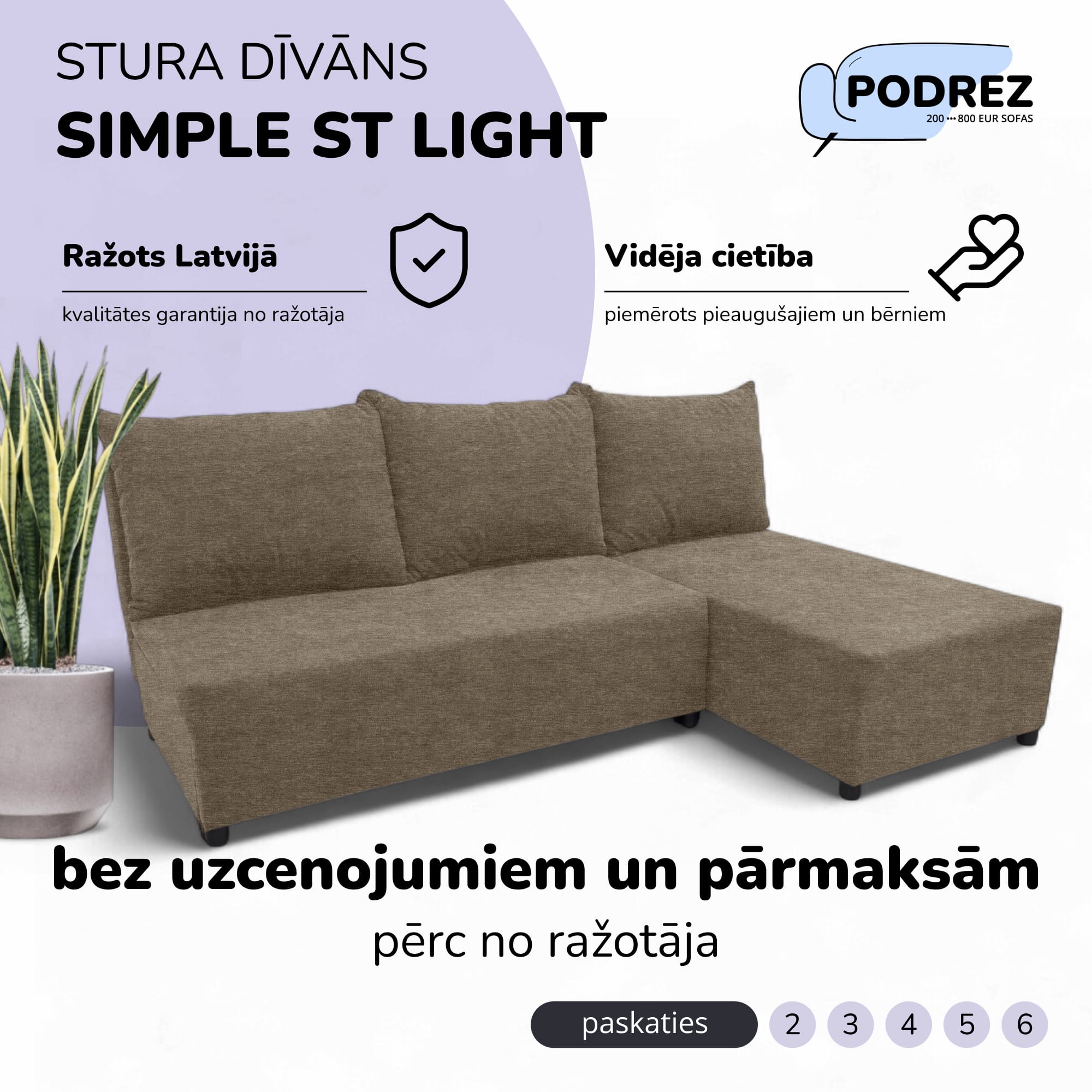 Stūra izvelkamais dīvāns-gulta Bēša - 1