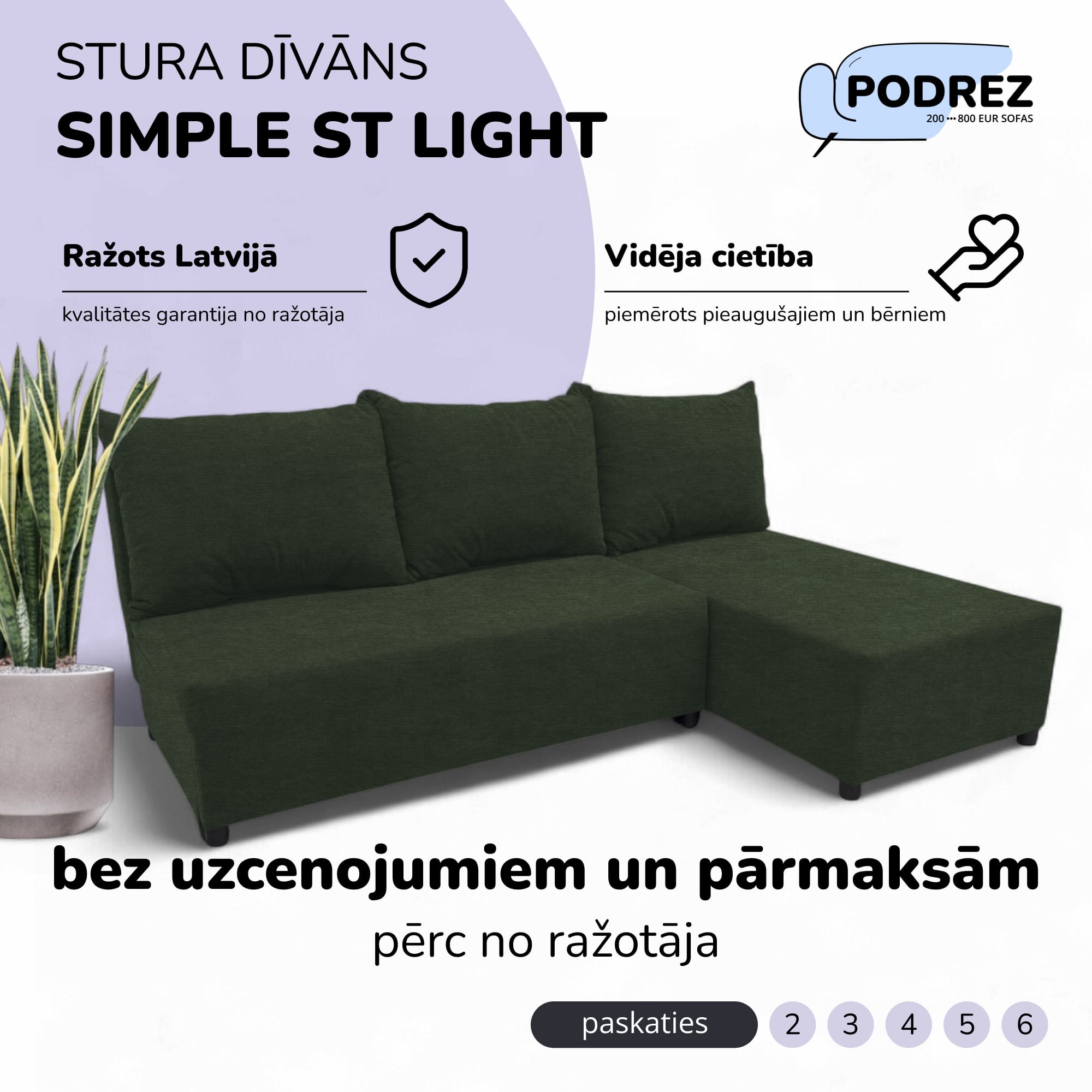 Stūra izvelkamais dīvāns-gulta Tirkīza zaļa - 1