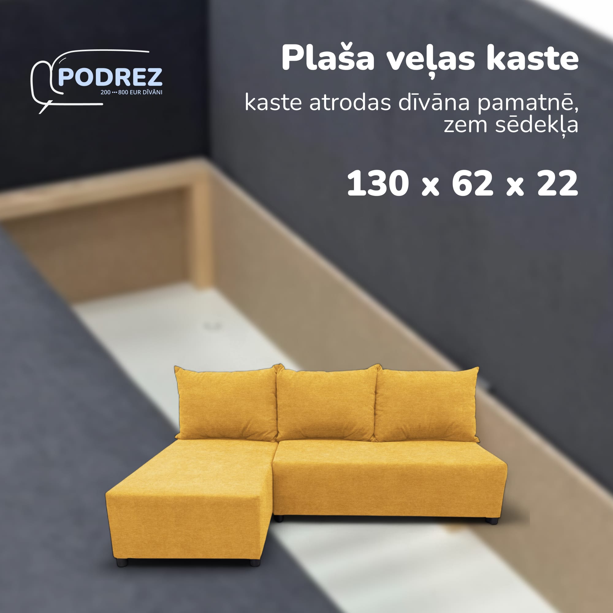 Stūra izvelkamais dīvāns-gulta Dzeltena - 4