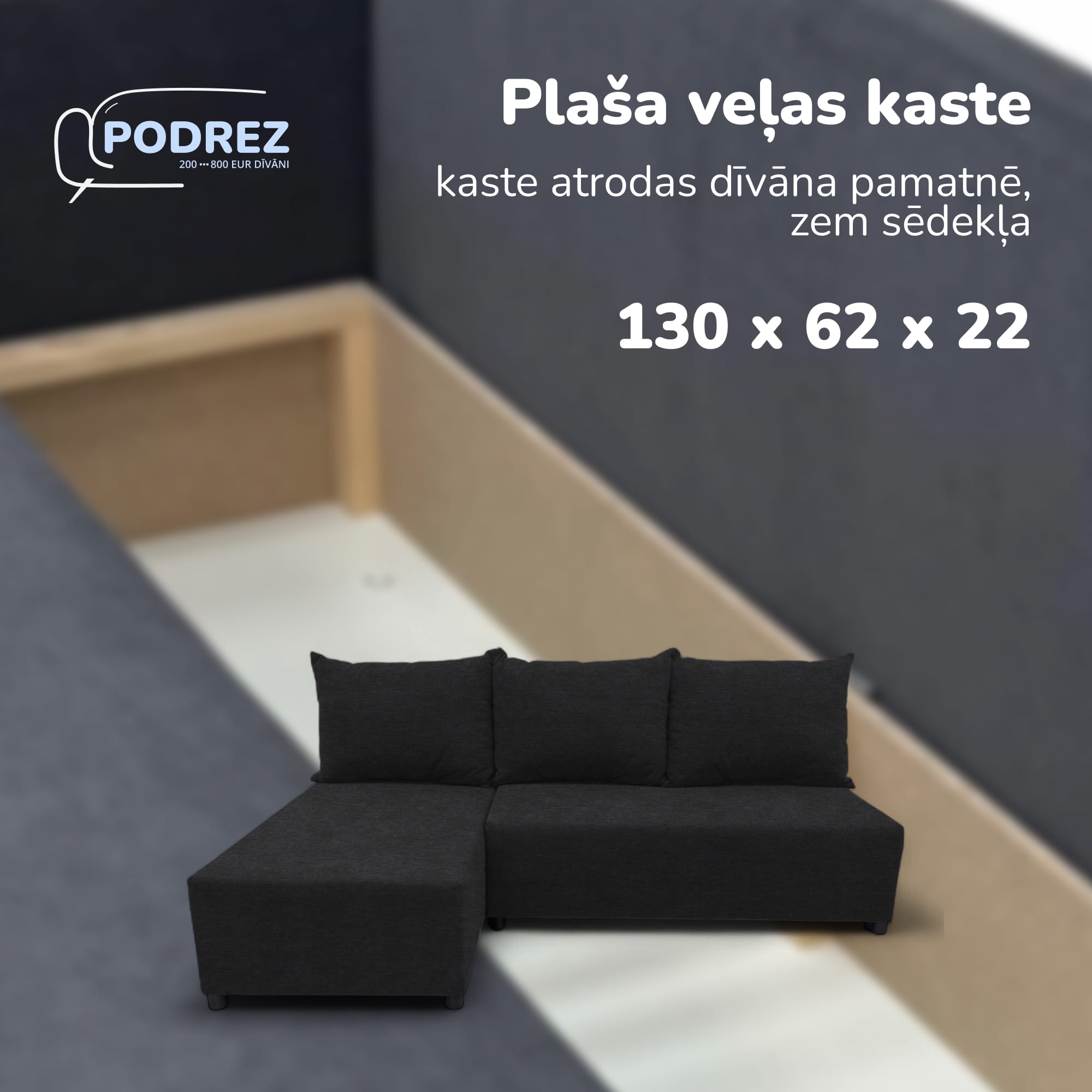 Stūra izvelkamais dīvāns-gulta Grafīta - 4