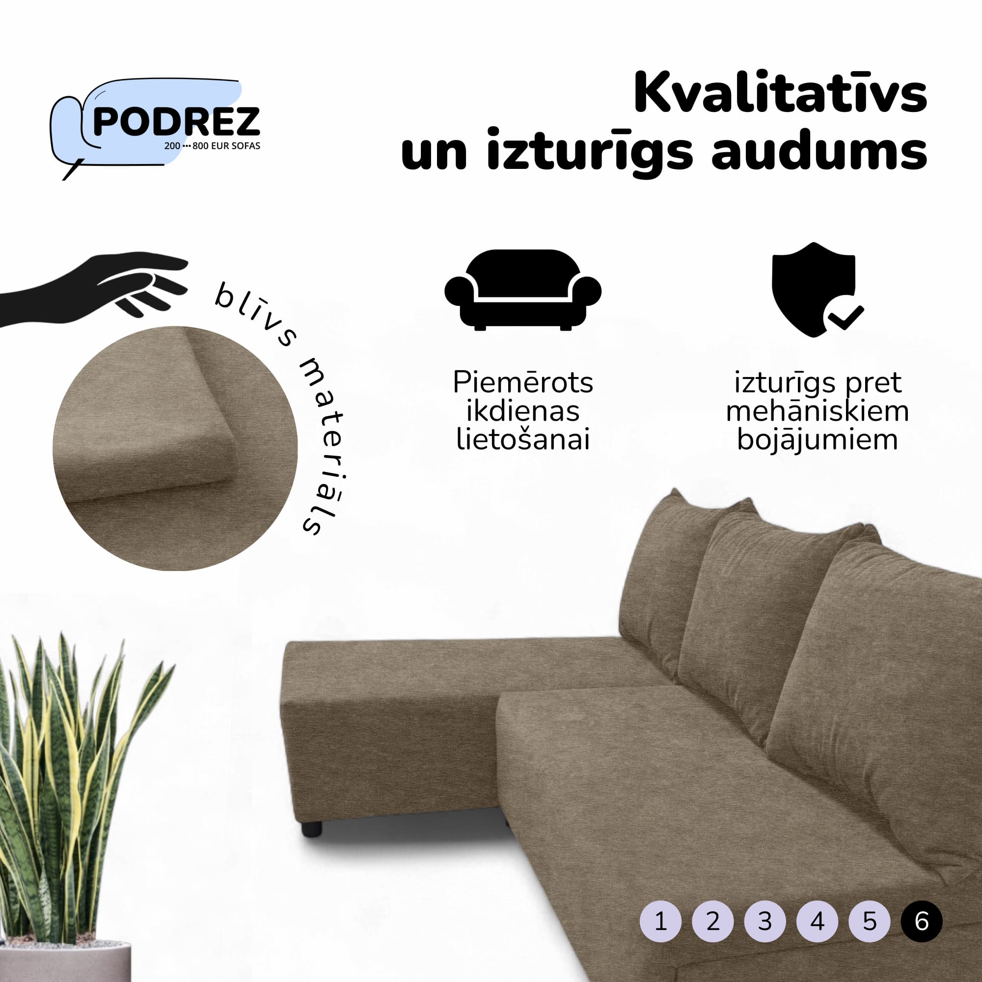 Corner sofa bed bed Beige — photo 6