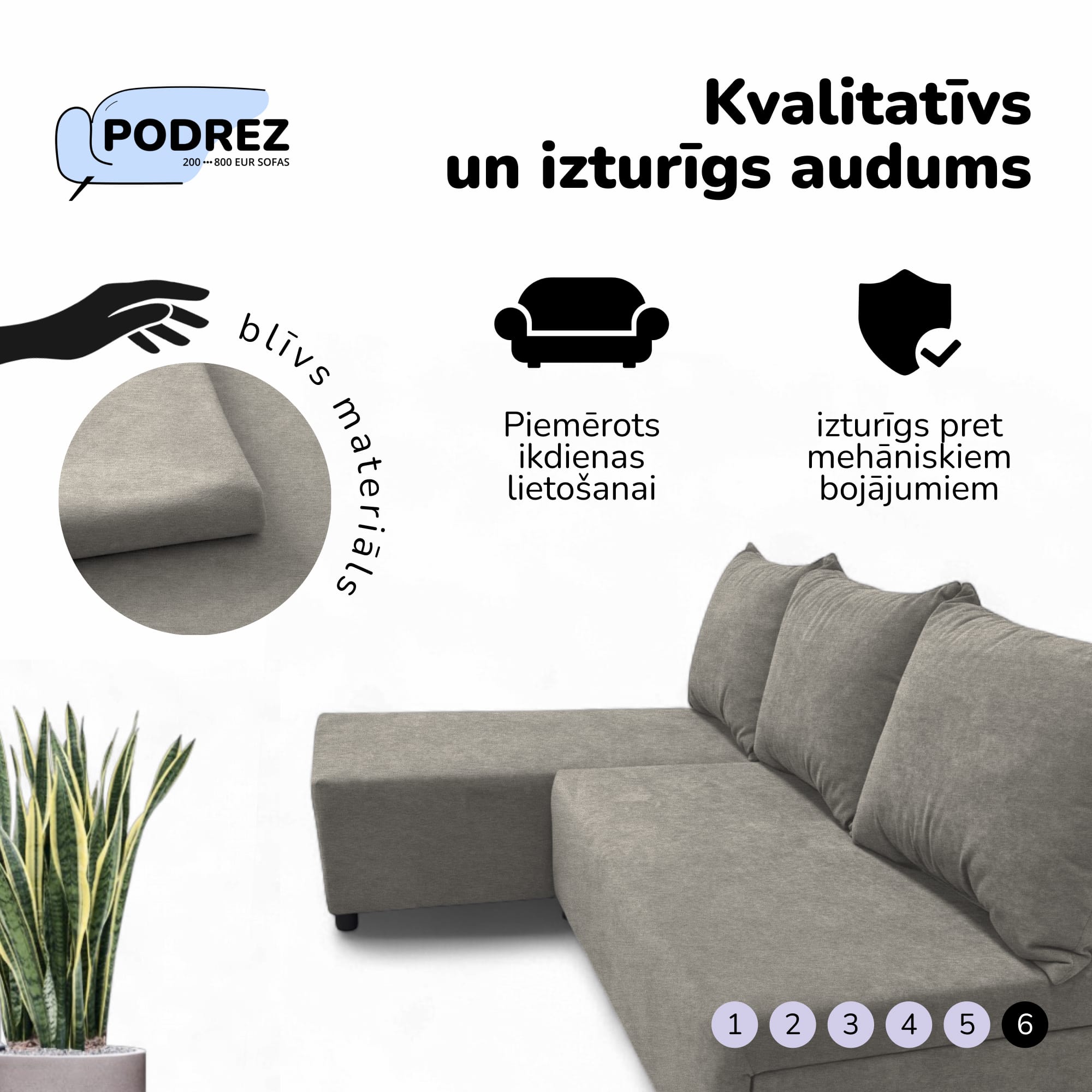 Corner sofa bed bed Light gray — photo 6