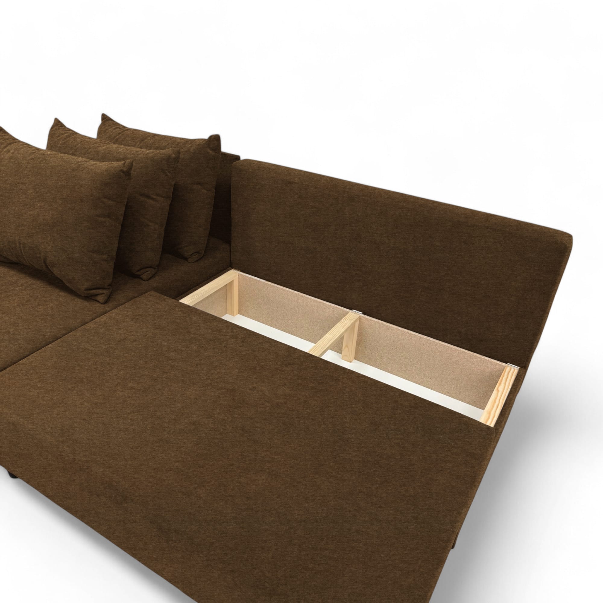 Corner sofa bed bed Brown — photo 12
