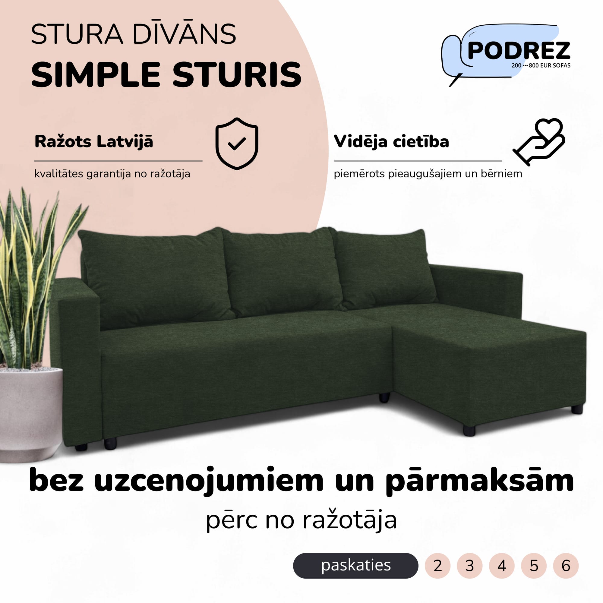 Stūra izvelkamais dīvāns ar kasti Tirkīza zaļa - 1