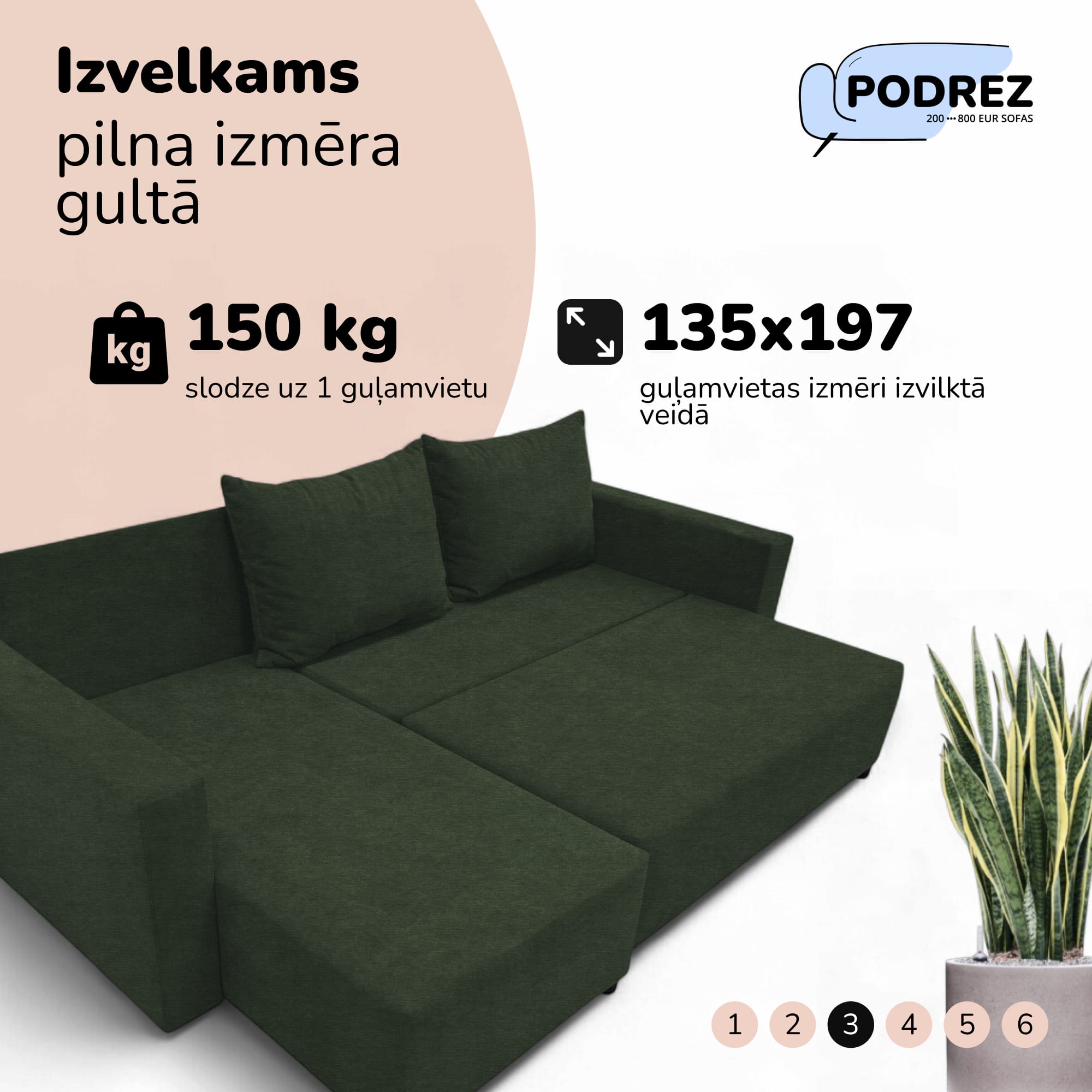 Stūra izvelkamais dīvāns ar kasti Tirkīza zaļa - 3
