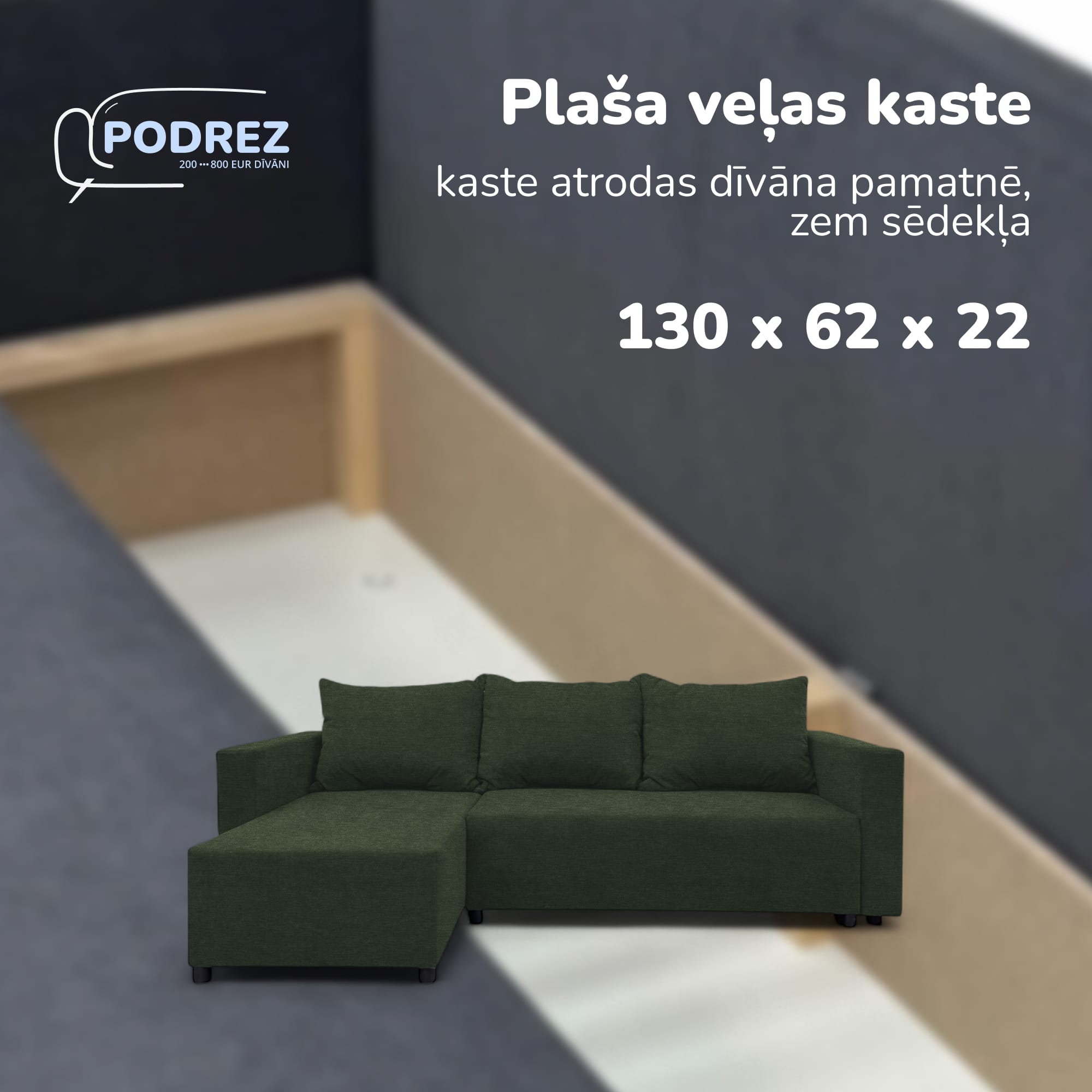 Stūra izvelkamais dīvāns ar kasti Tirkīza zaļa - 4