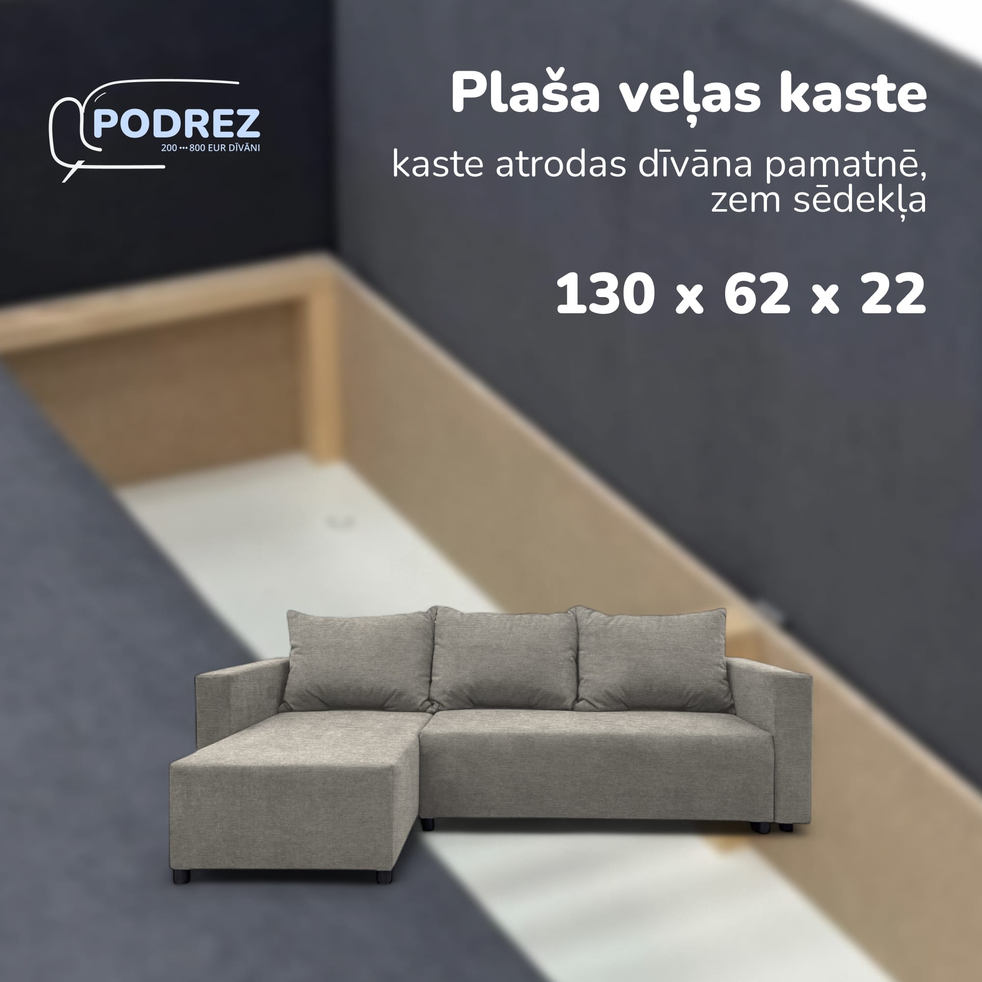 Stūra izvelkamais dīvāns ar kasti Gaiši pelēka - 4