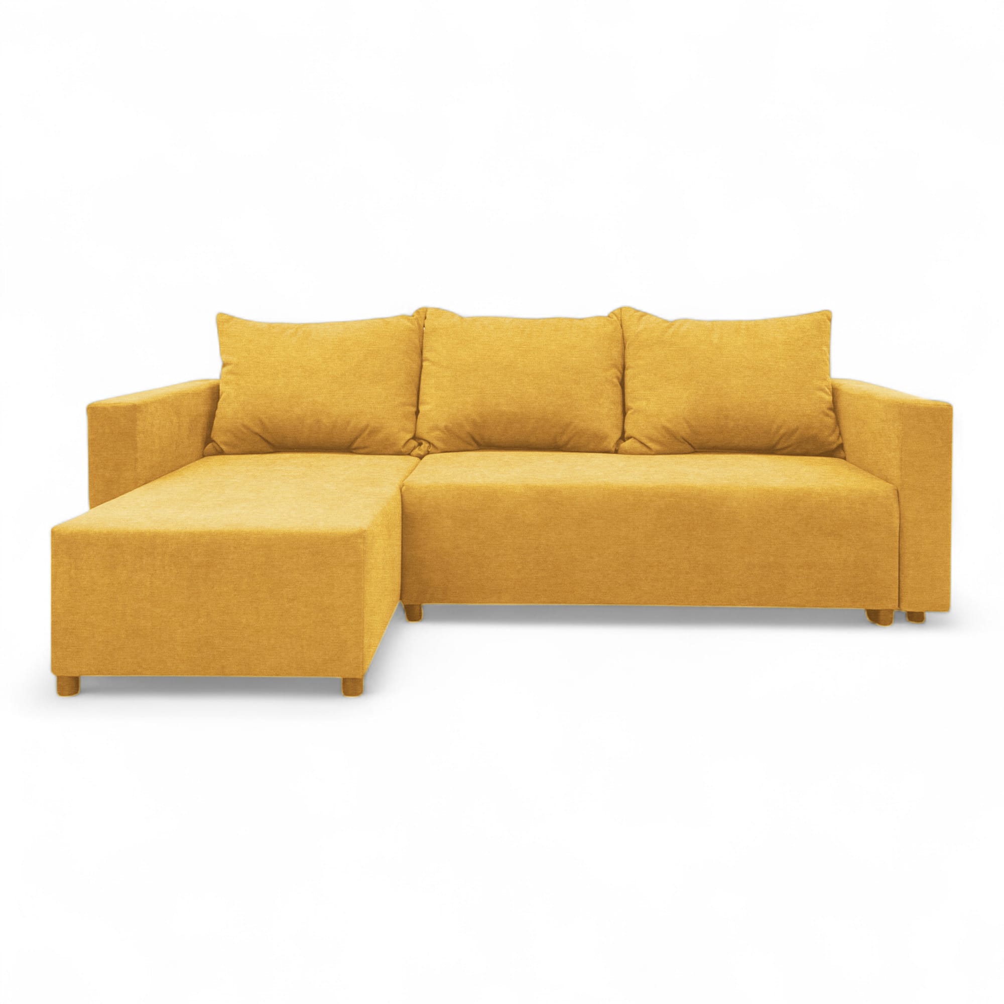 Corner sofa bed with storage box Yellow — photo 8