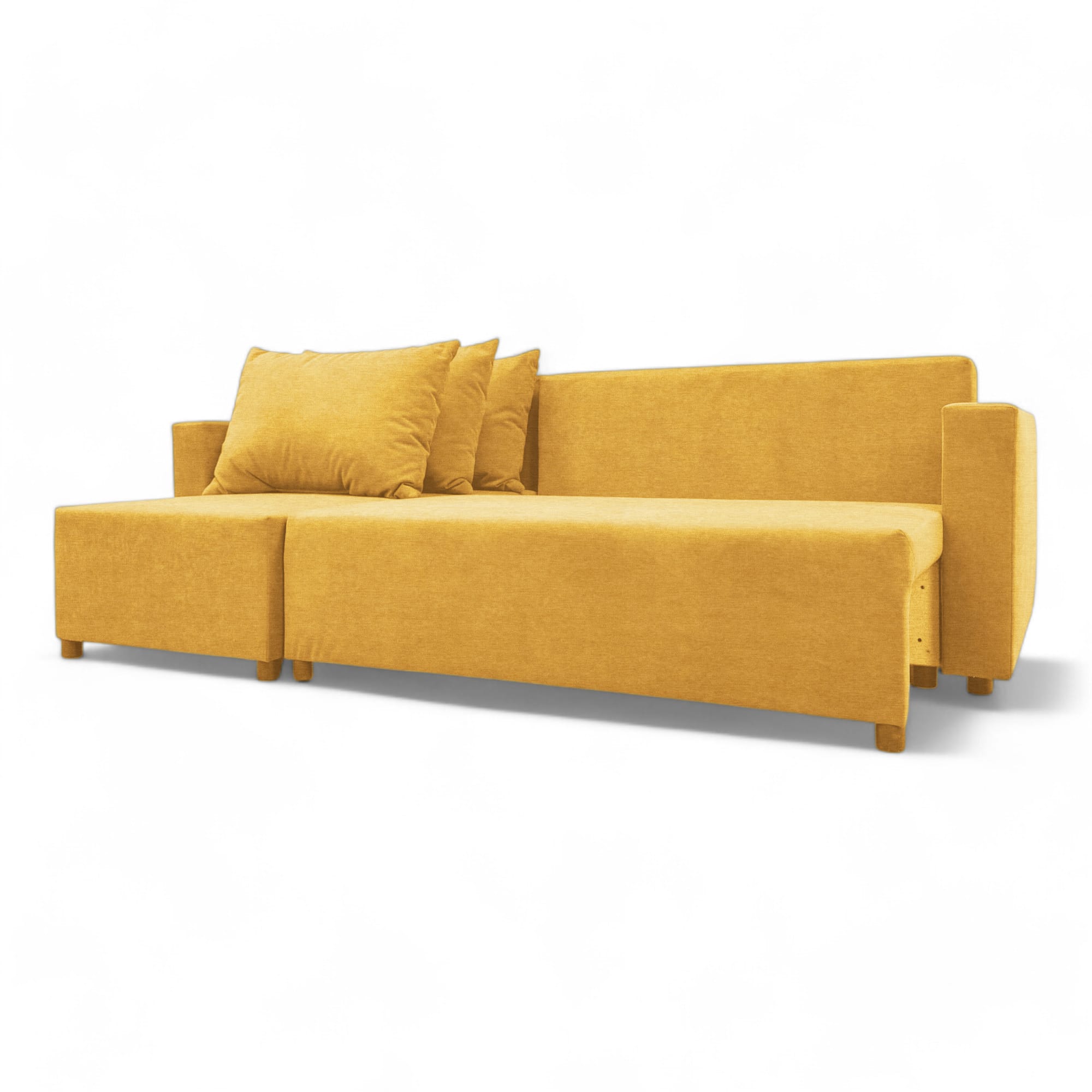 Corner sofa bed with storage box Yellow — photo 11