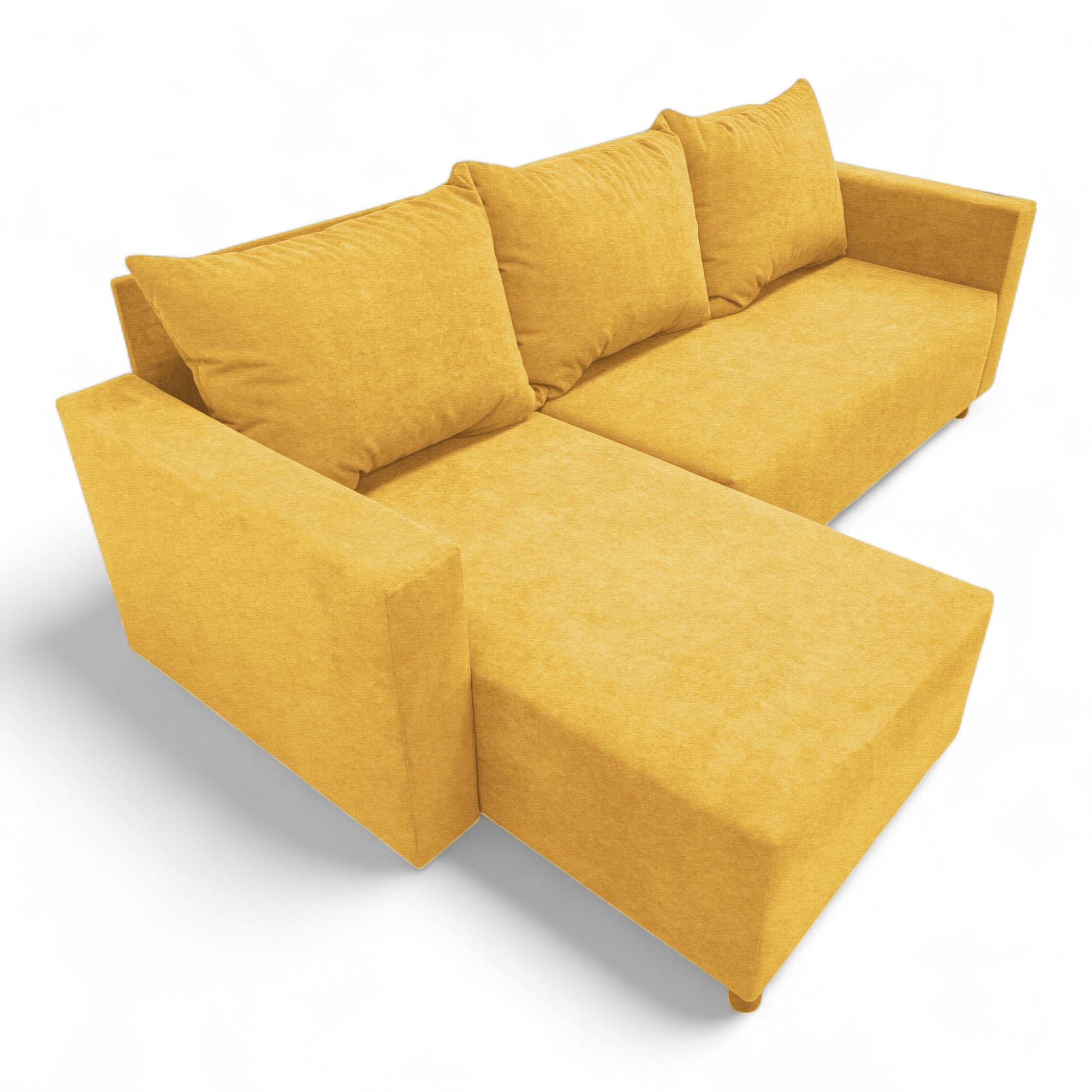 Corner sofa bed with storage box Yellow — photo 14