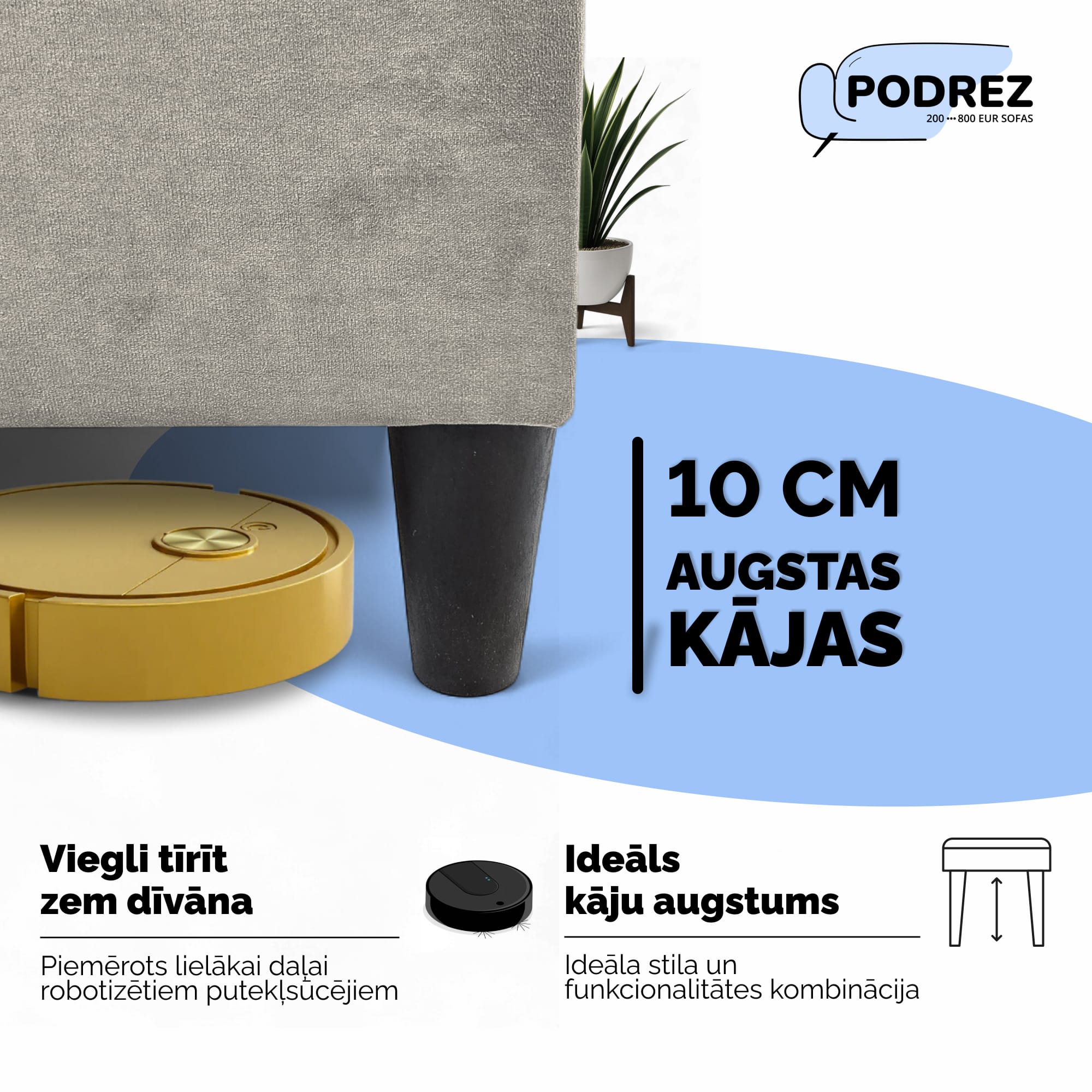 Simple X Combo double sofa bed with table and poufs Light gray - 3