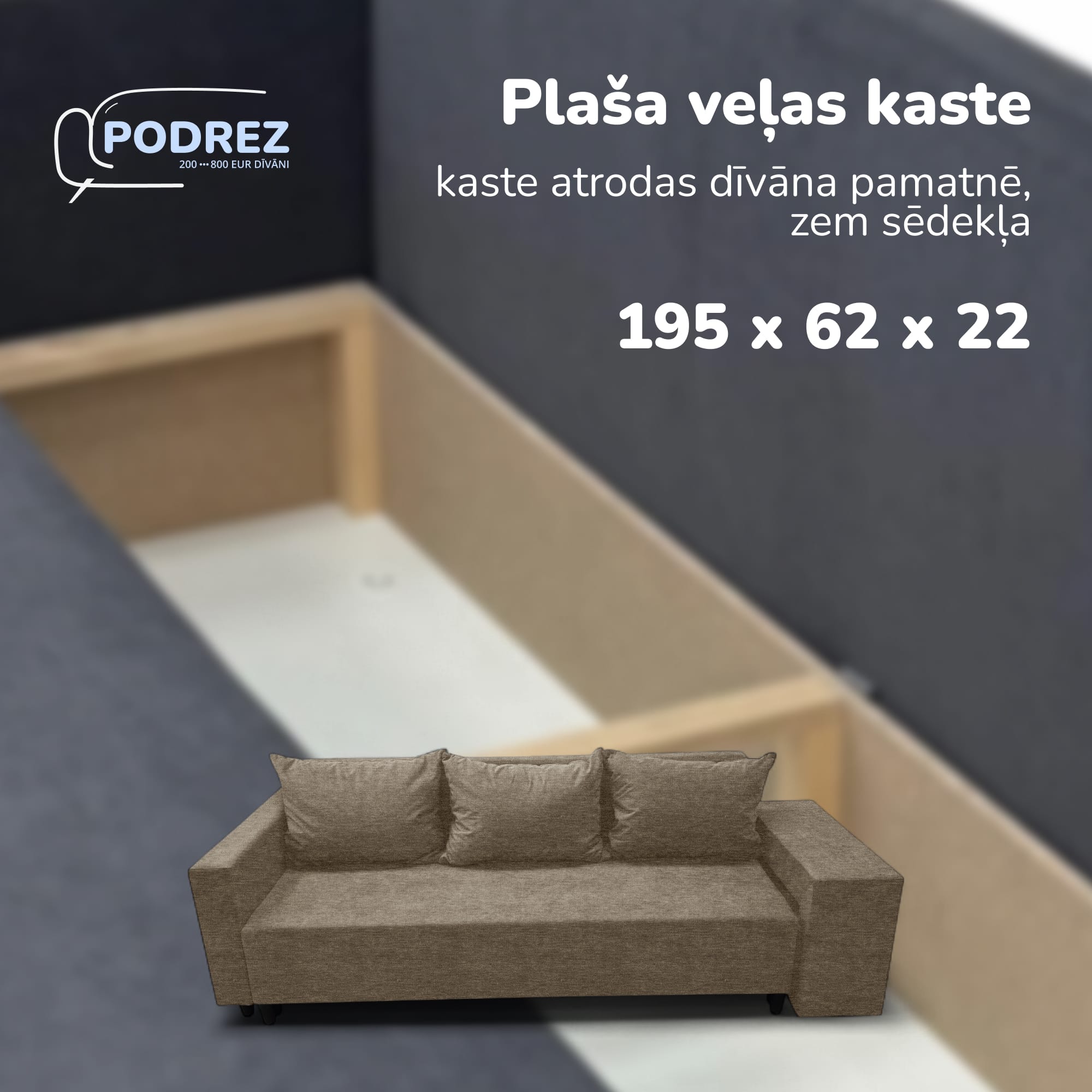 Simple X Combo double sofa bed with table and poufs Beige — photo 6