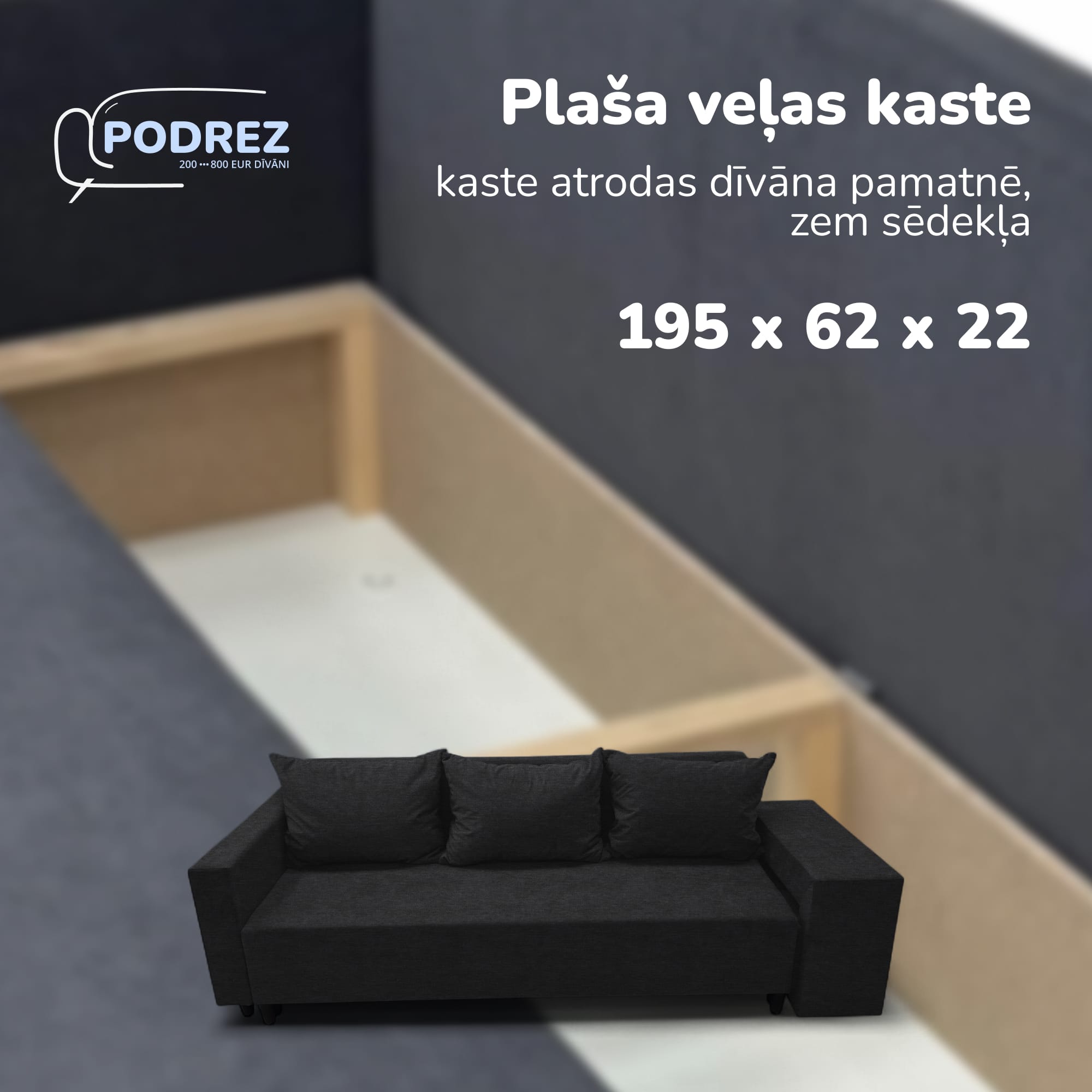 Simple X Combo double sofa bed with table and poufs Graphite — photo 6