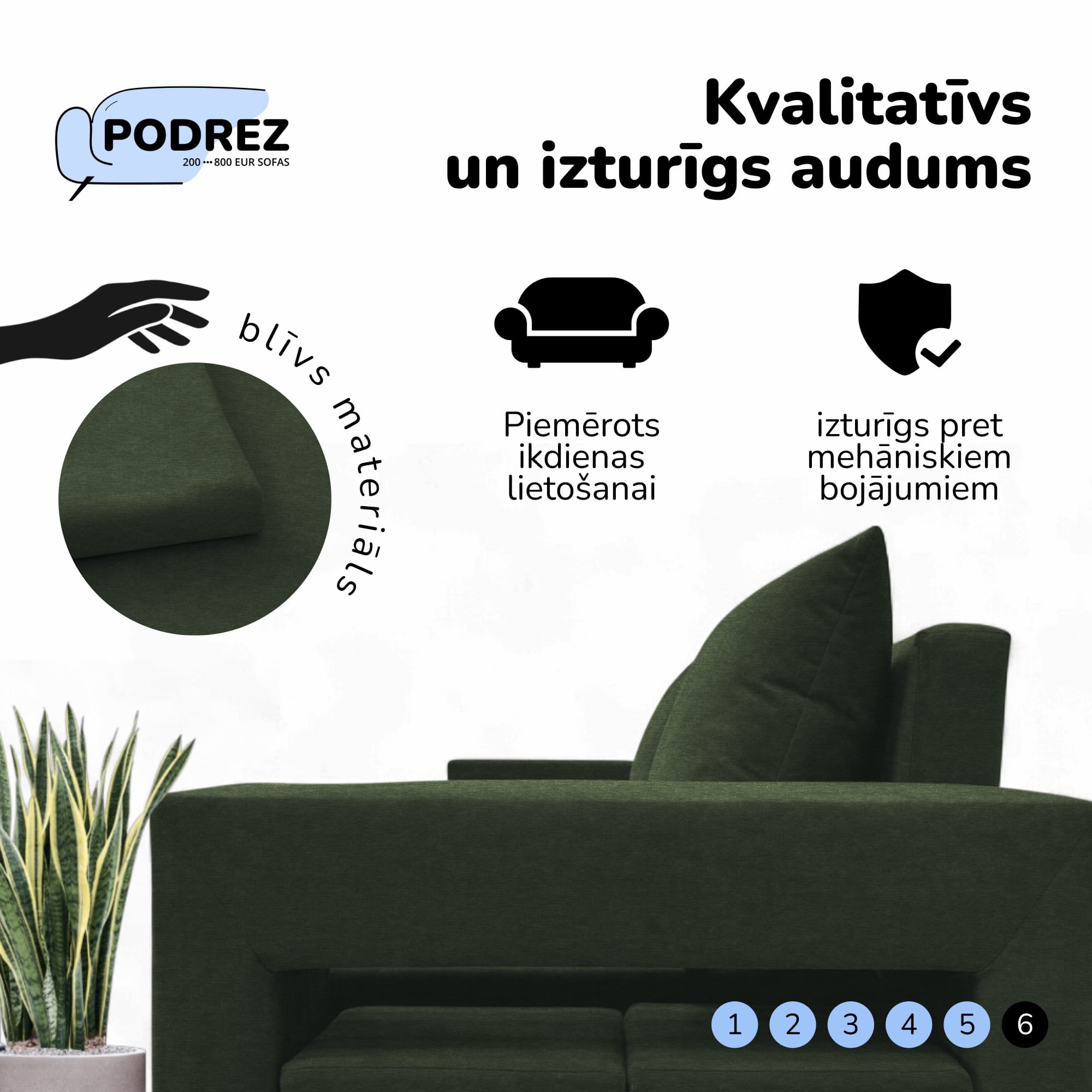 Divvietīgs izvelkamais dīvāns ar galdiņu un pufiem Simple X Combo Tirkīza zaļa — foto 8