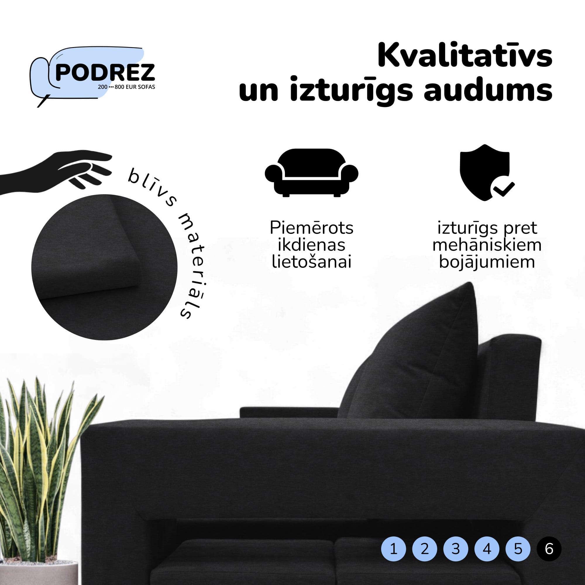 Simple X Combo double sofa bed with table and poufs Graphite — photo 8