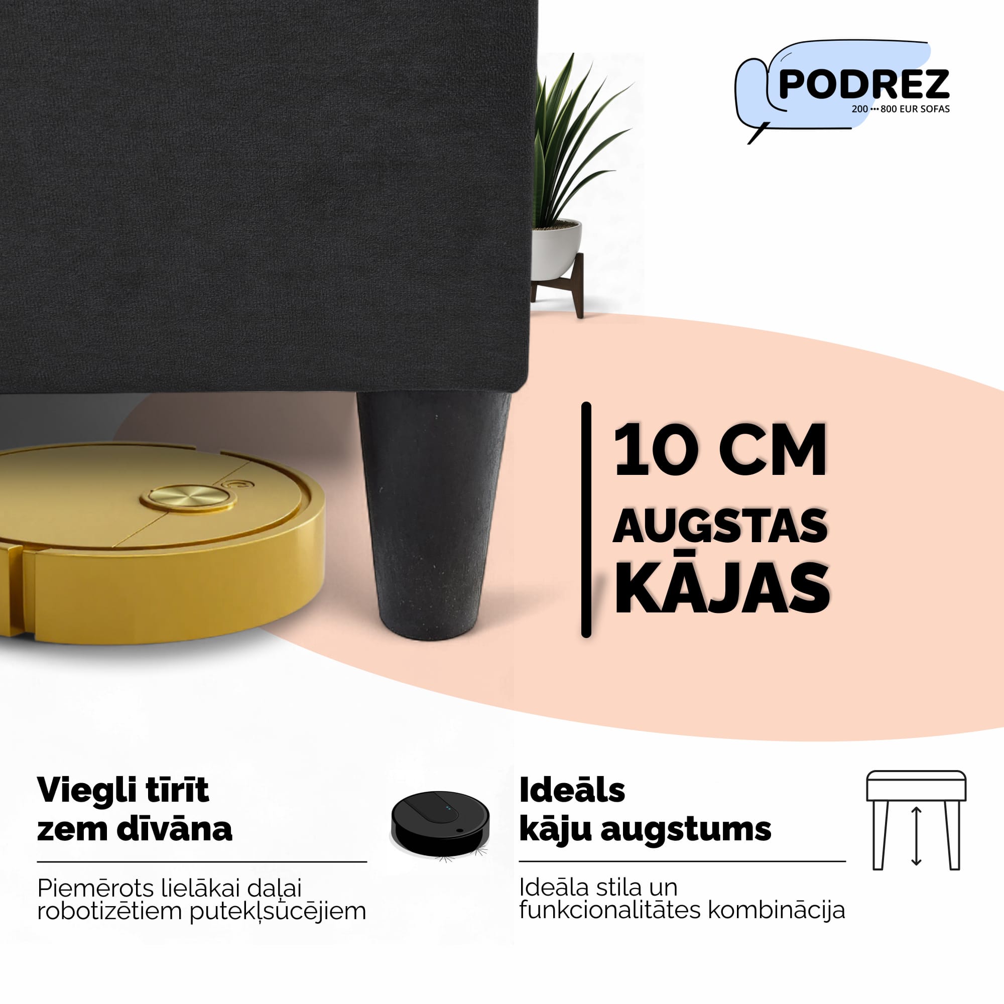 Divvietīgs izvelkamais dīvāns bez roku balstiem Simple X Light Grafīta - 2