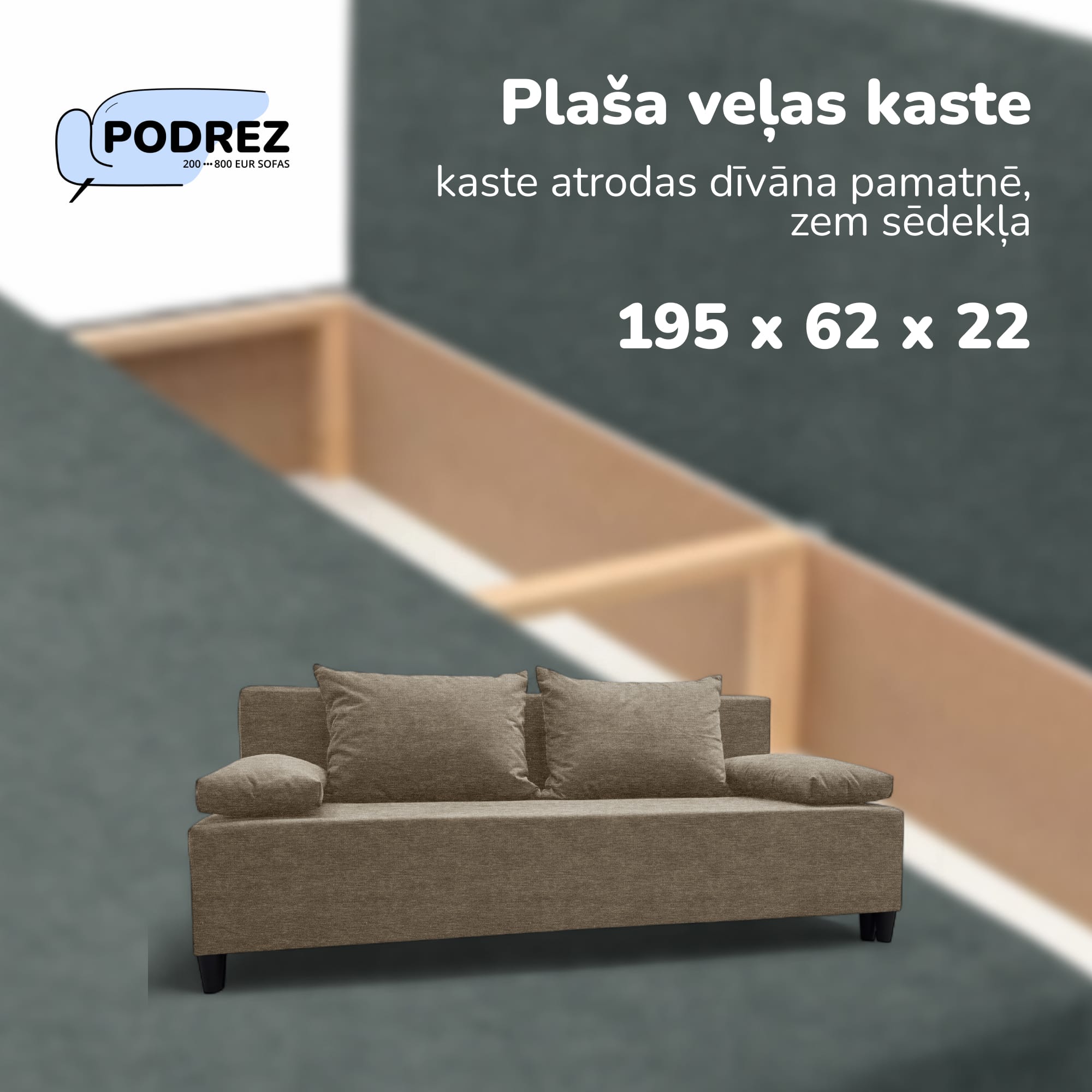 Simple X Light double sofa bed Beige — photo 5