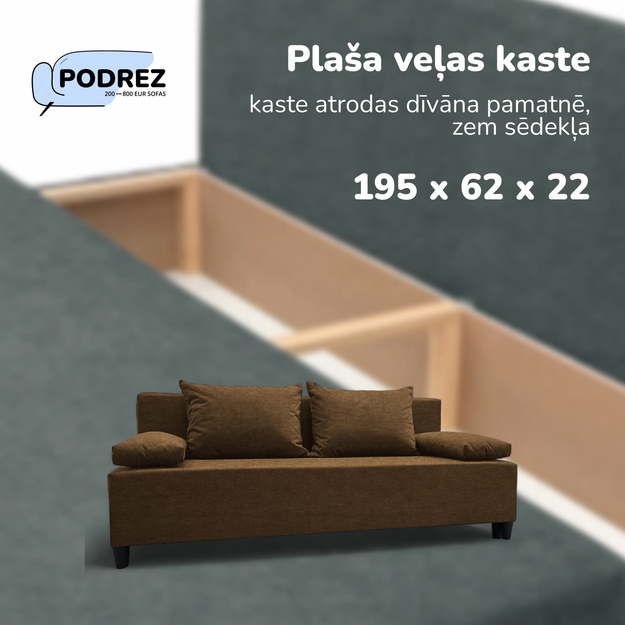 Simple X Light double sofa bed Brown — photo 5