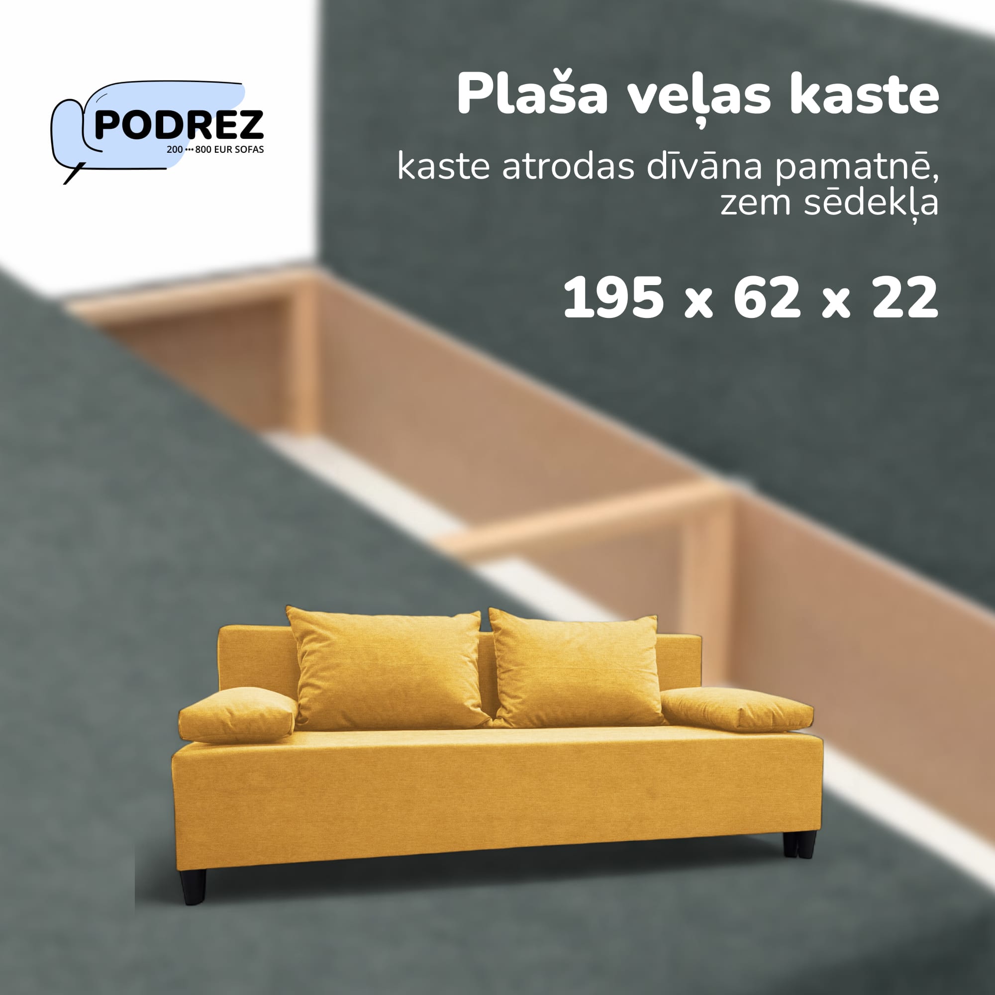 Simple X Light double sofa bed Yellow — photo 5