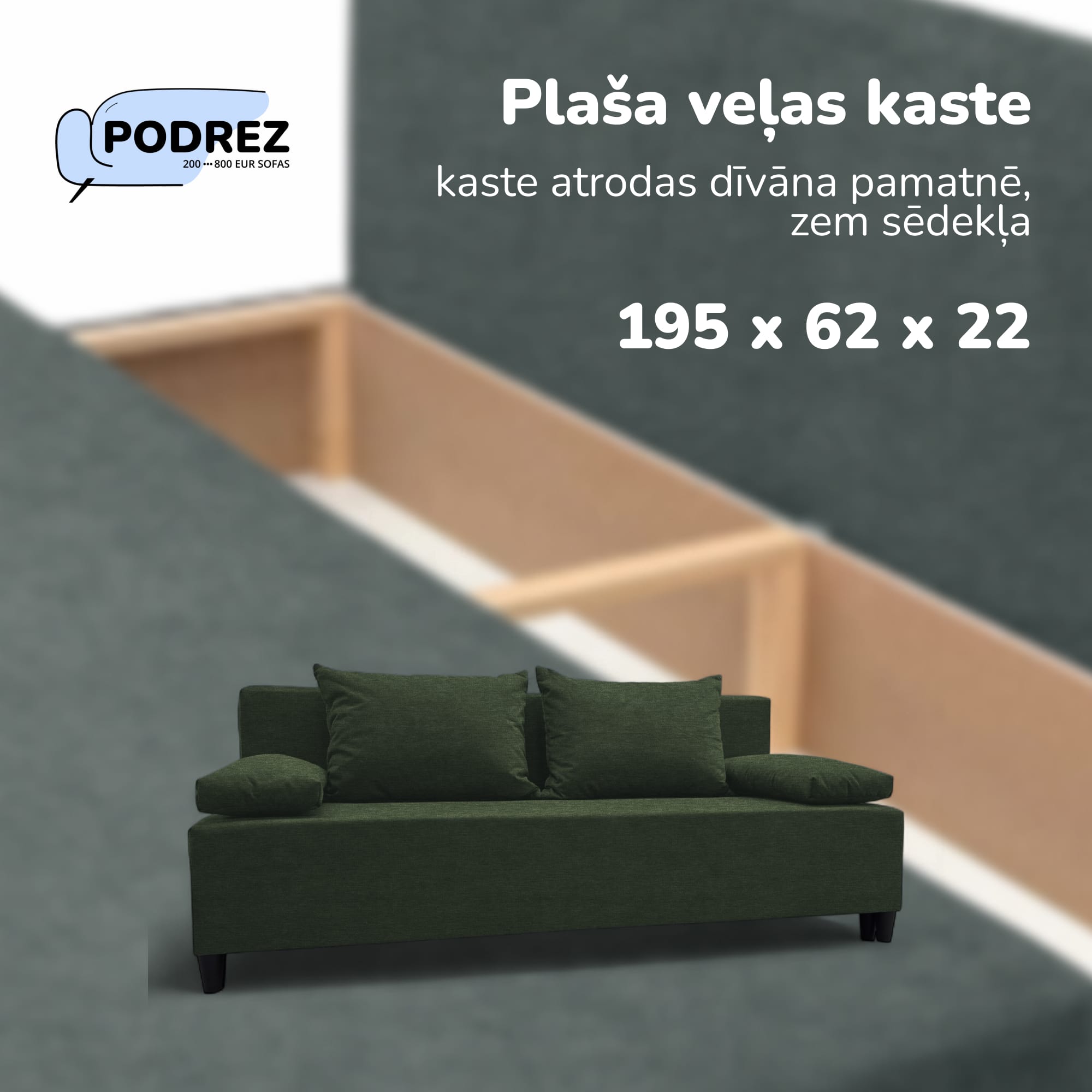 Divvietīgs izvelkamais dīvāns bez roku balstiem Simple X Light Tirkīza zaļa — foto 5