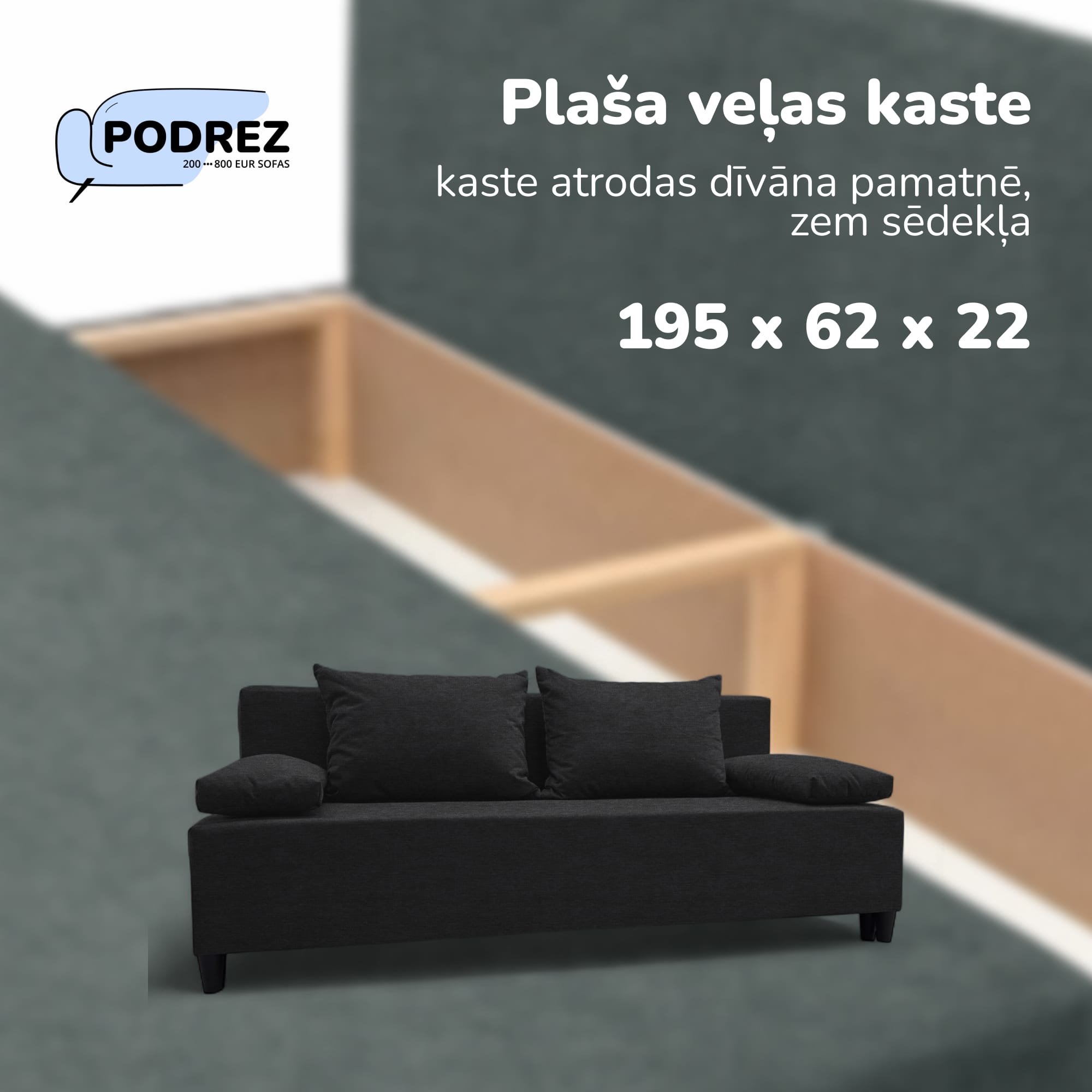 Simple X Light double sofa bed Graphite — photo 5