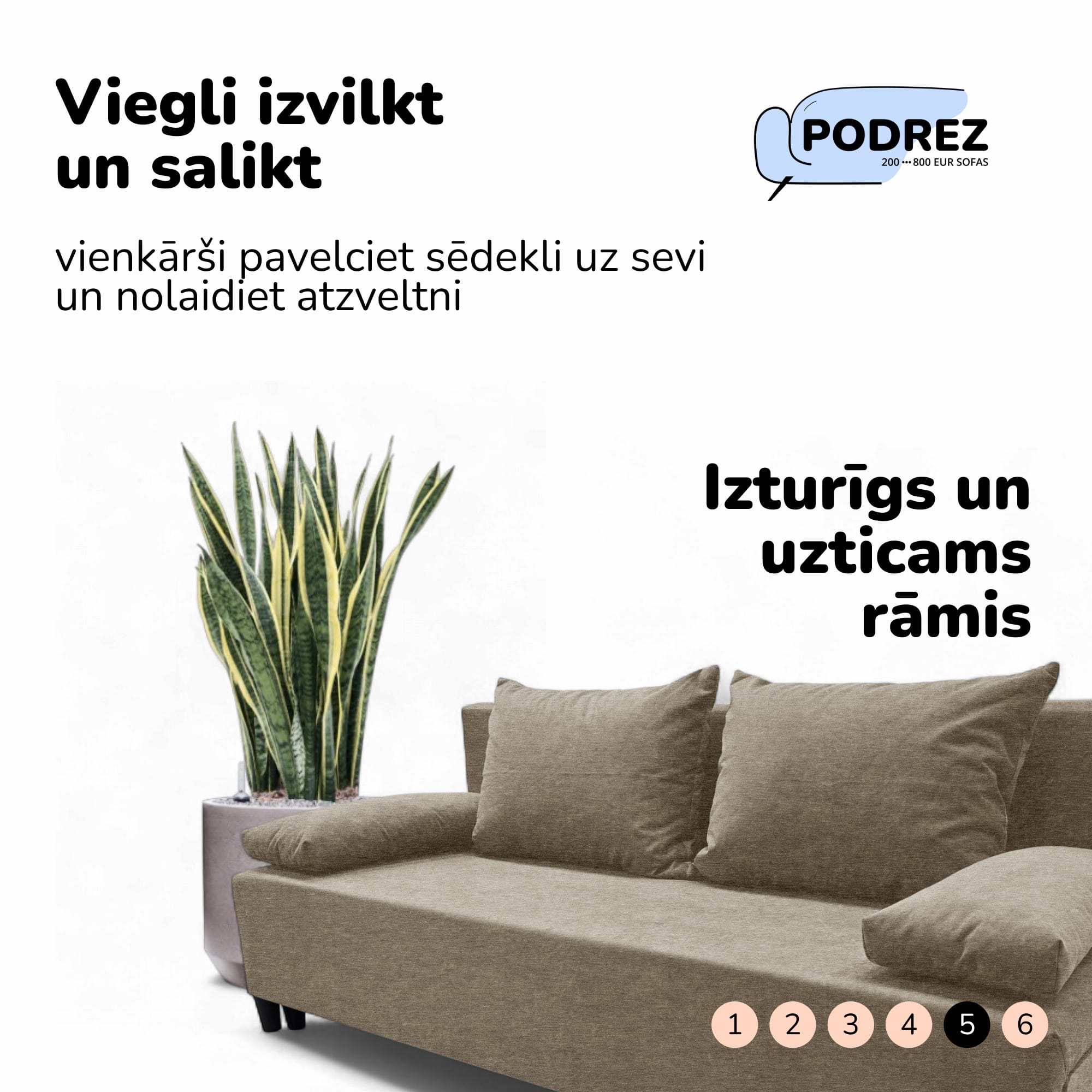 Simple X Light double sofa bed Beige — photo 6
