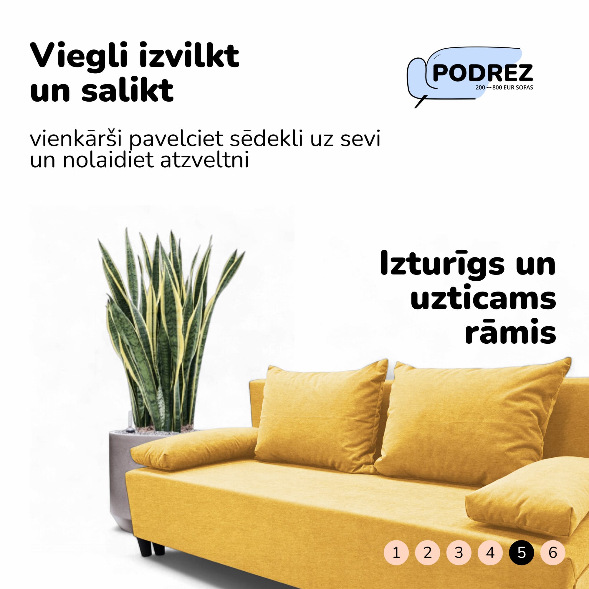 Simple X Light double sofa bed Yellow — photo 6