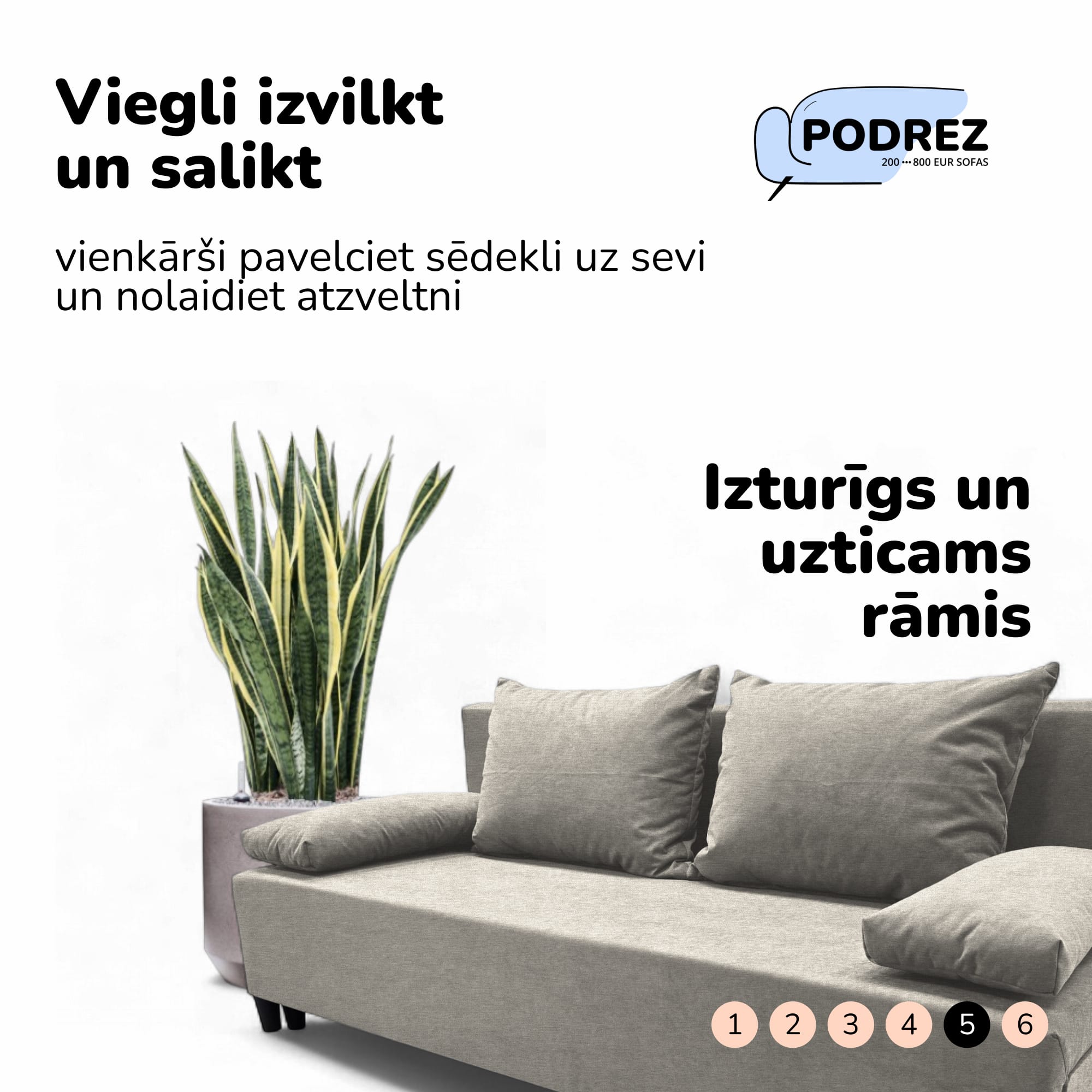 Simple X Light double sofa bed Light gray — photo 6