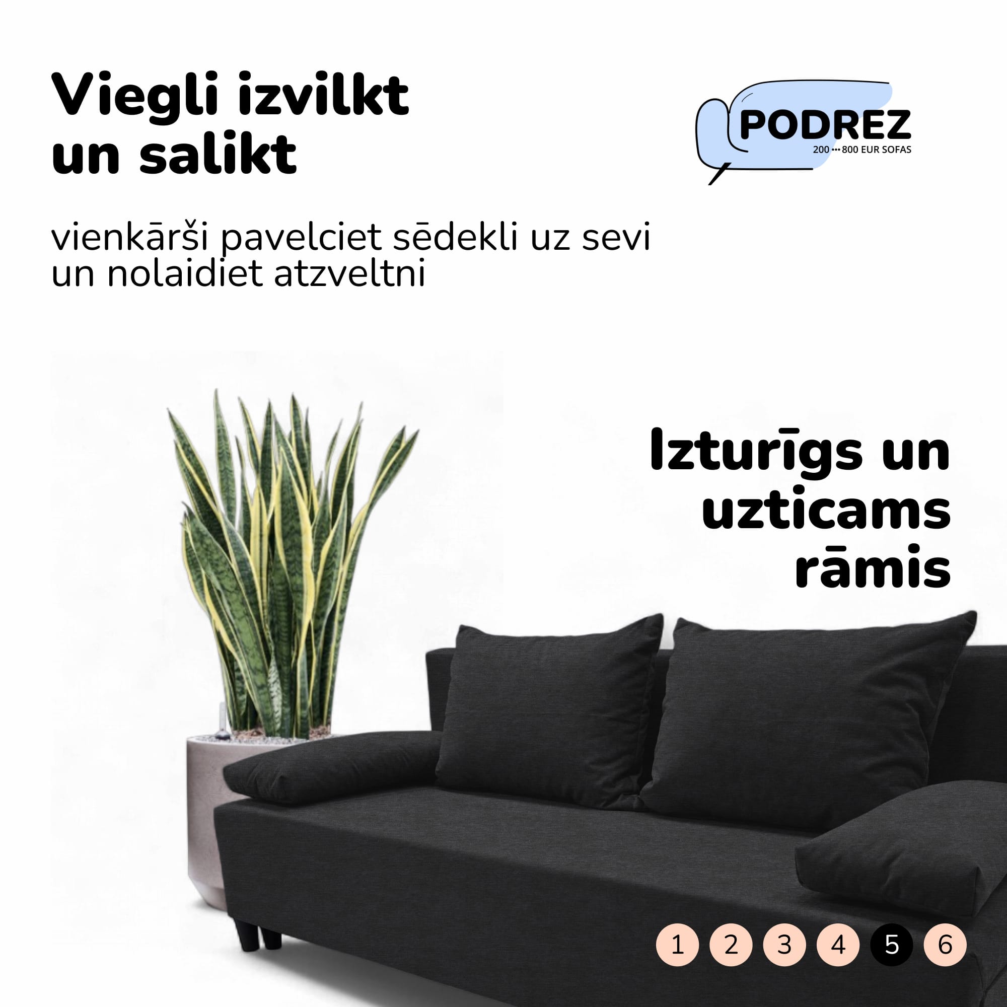 Simple X Light double sofa bed Graphite — photo 6