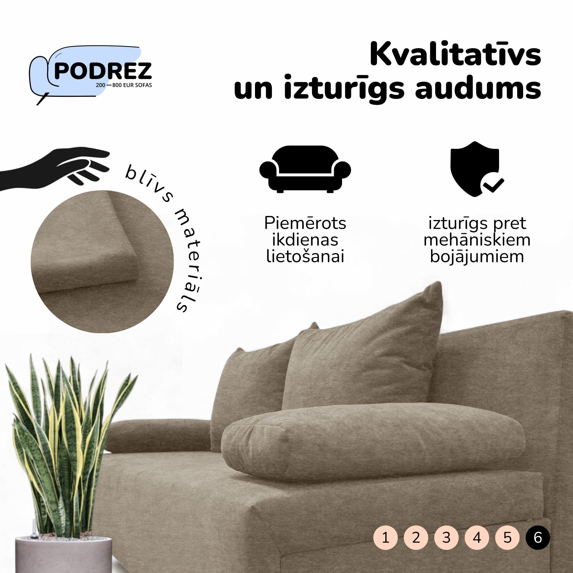 Simple X Light double sofa bed Beige — photo 7