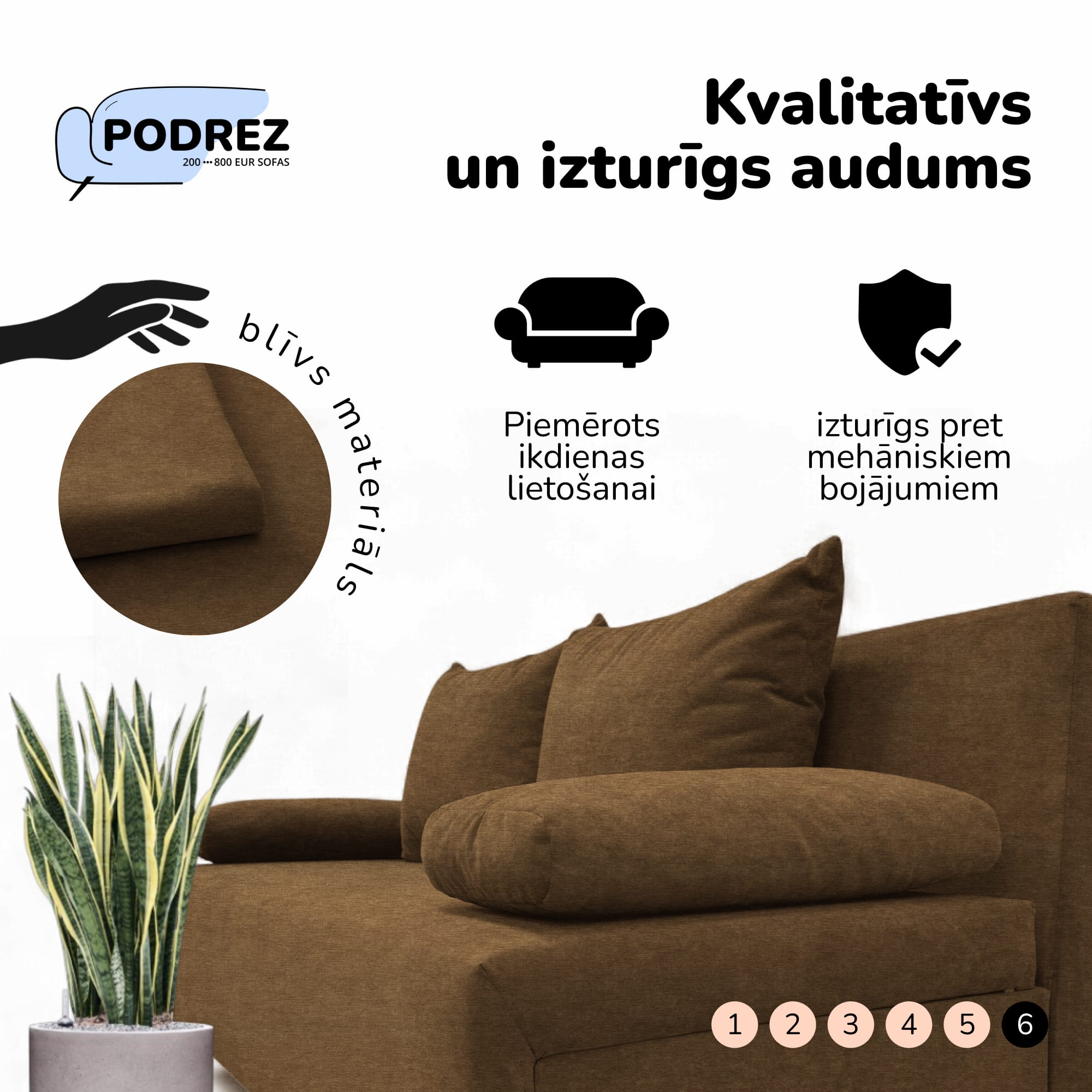 Simple X Light double sofa bed Brown — photo 7