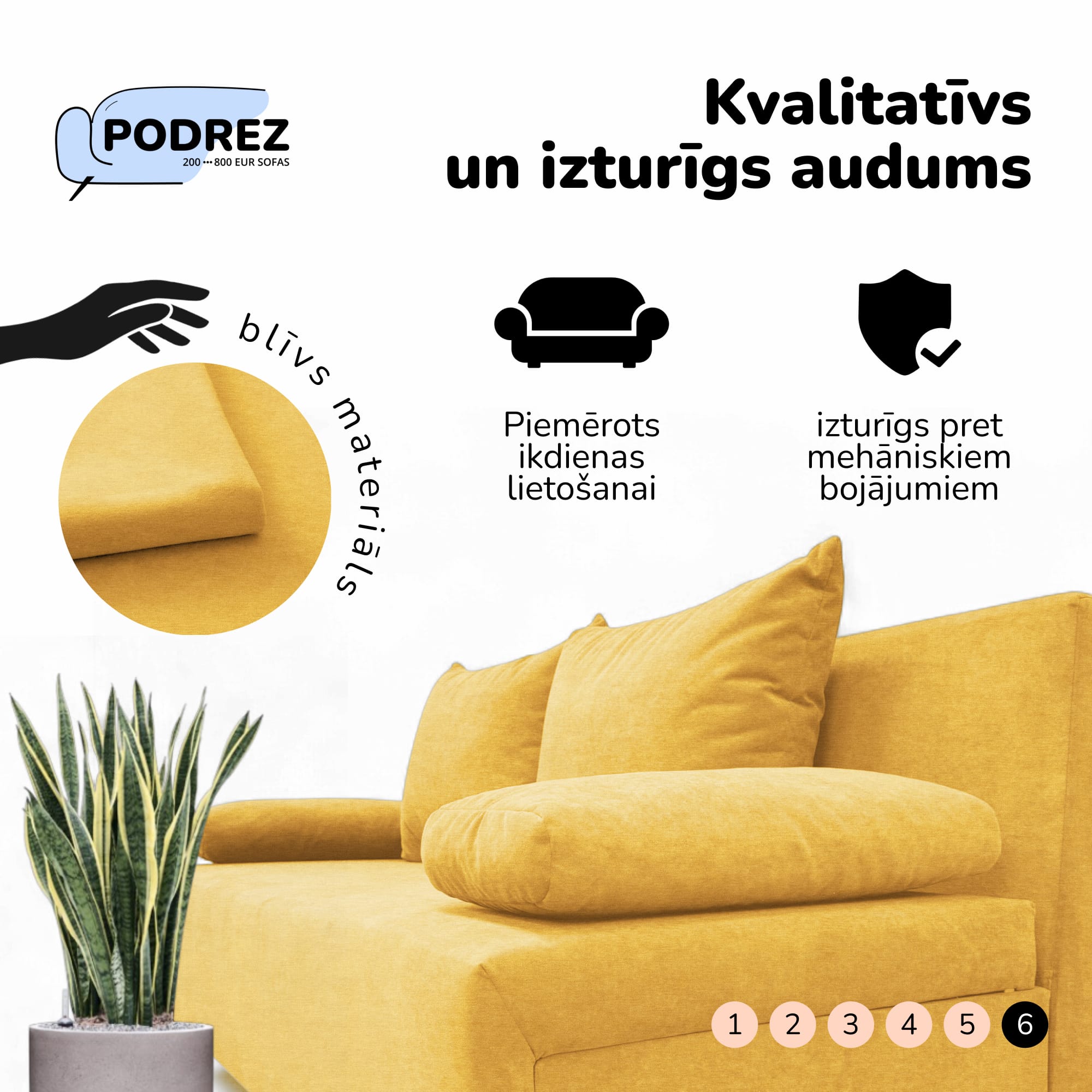Simple X Light double sofa bed Yellow — photo 7