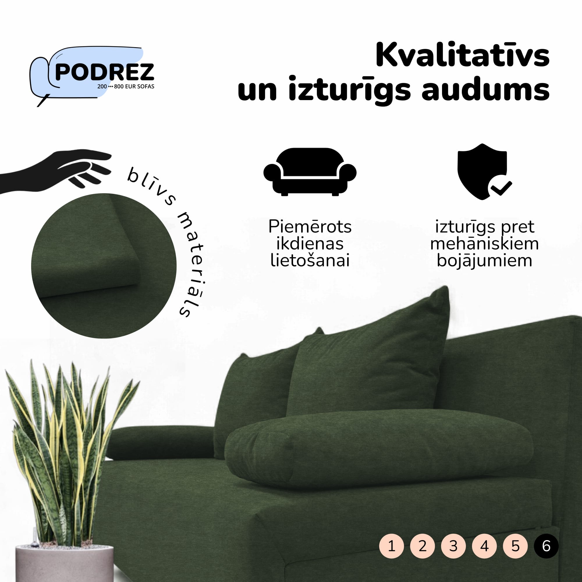 Divvietīgs izvelkamais dīvāns bez roku balstiem Simple X Light Tirkīza zaļa — foto 7