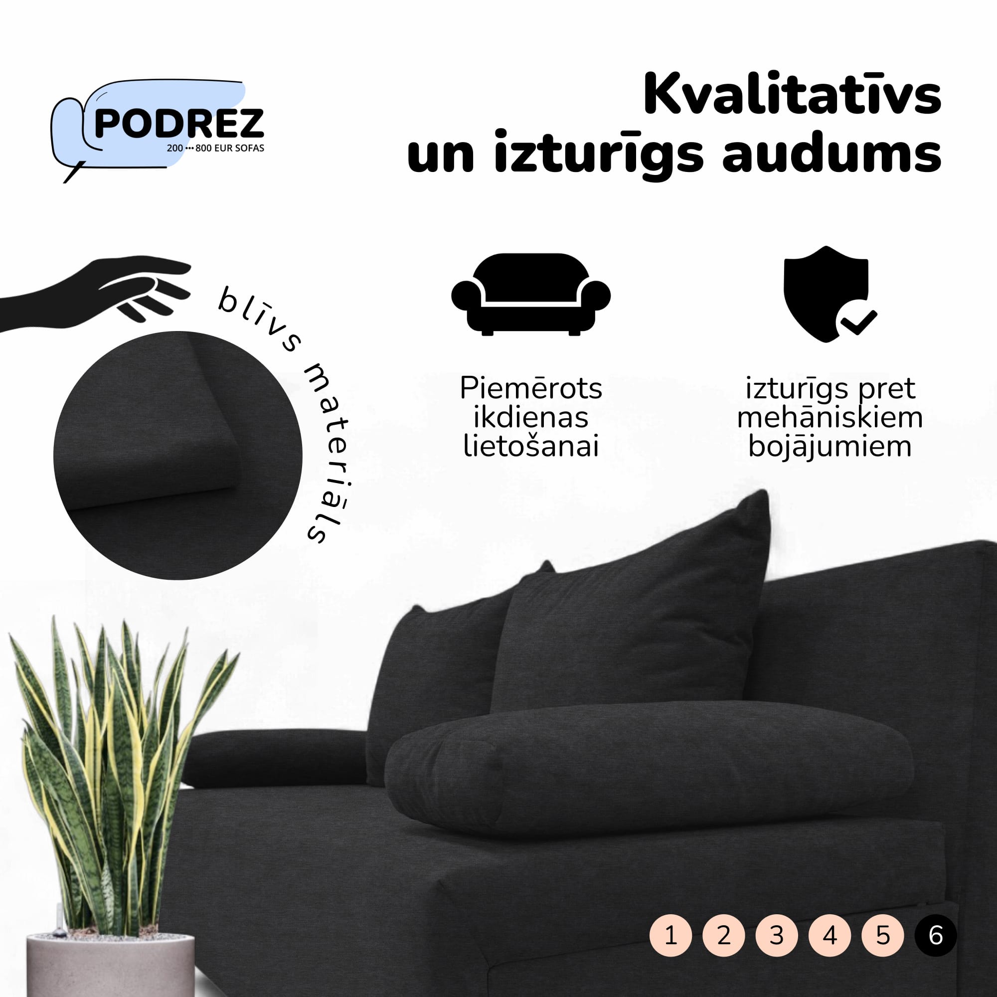 Simple X Light double sofa bed Graphite — photo 7