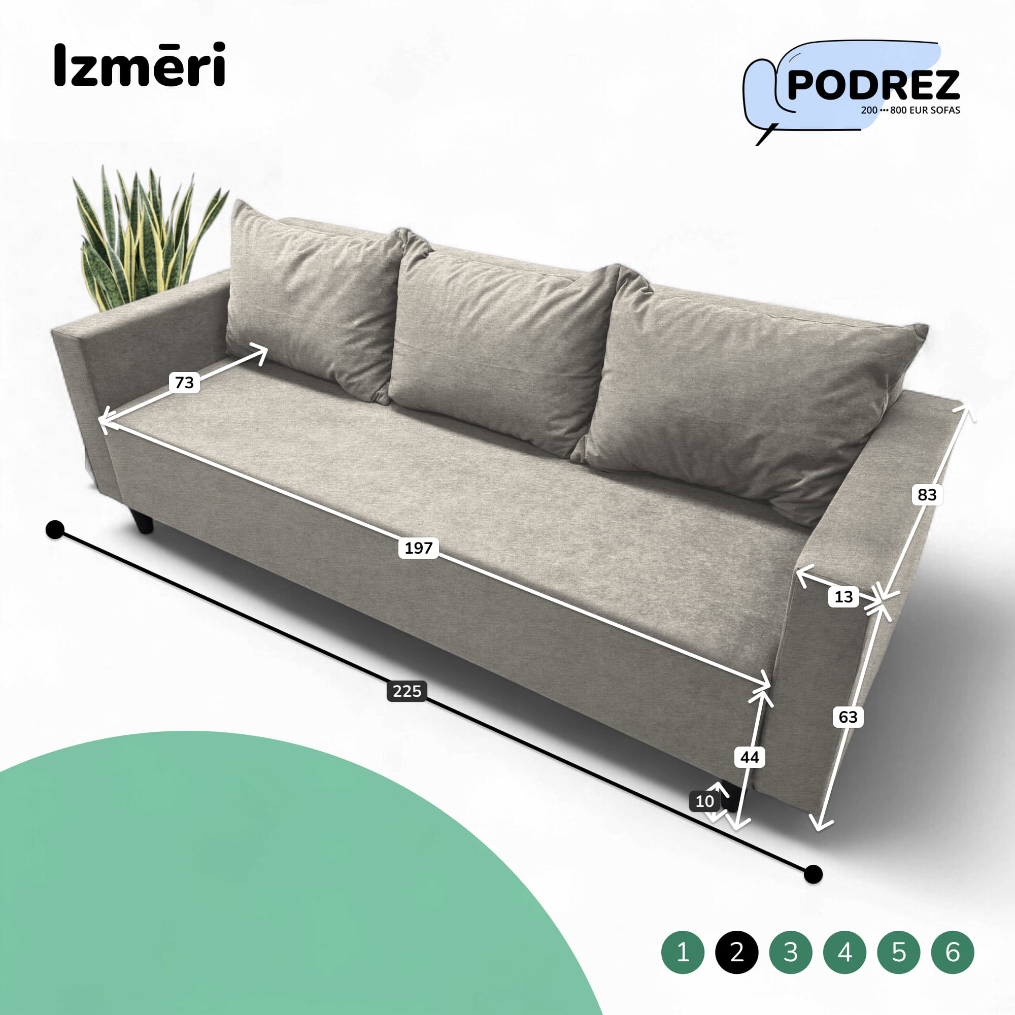 Klasisks dīvāns-gulta ar veļas kasti Simple X Line Gaiši pelēka - 3