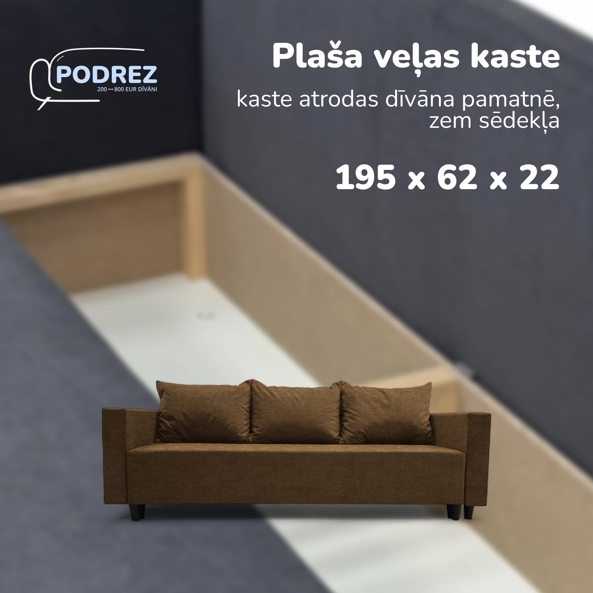 Simple X Line classic sofa bed with storage compartment Brown — photo 5